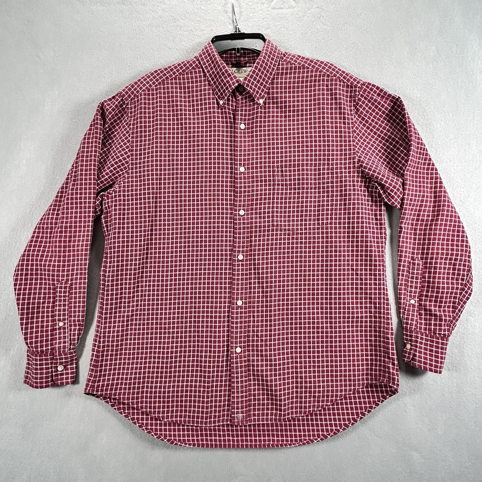 J.Crew J Crew Men's Sz L Red White Lines Squares Long Sleeve Shirt Size US L / EU 52-54 / 3 - 3 Thumbnail