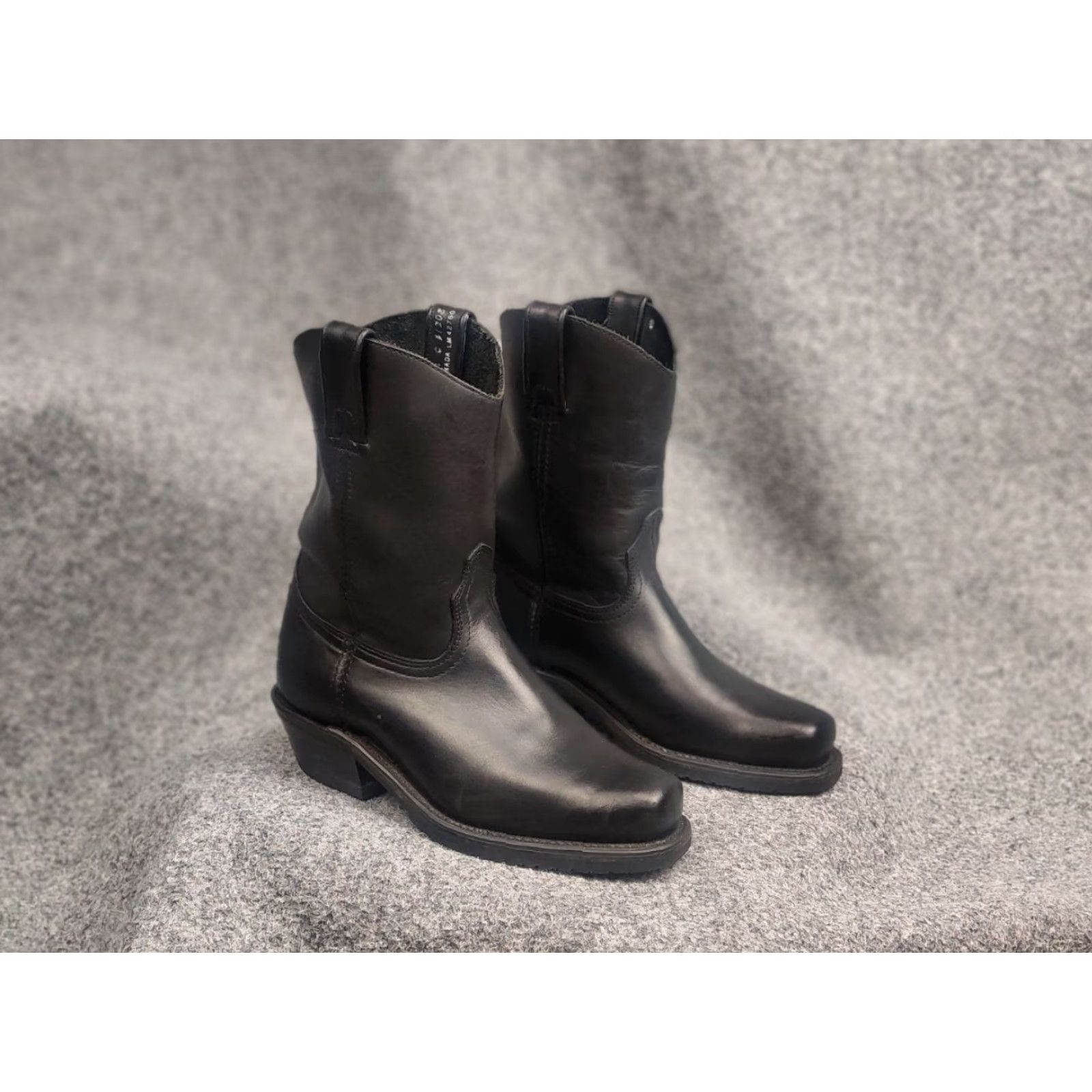 Vintage Canada West Leather Motorcycle Boots Western Square Toe Ankle Black Vintage Women’s Size 8 C Width Size US 8 / IT 38 - 2 Thumbnail