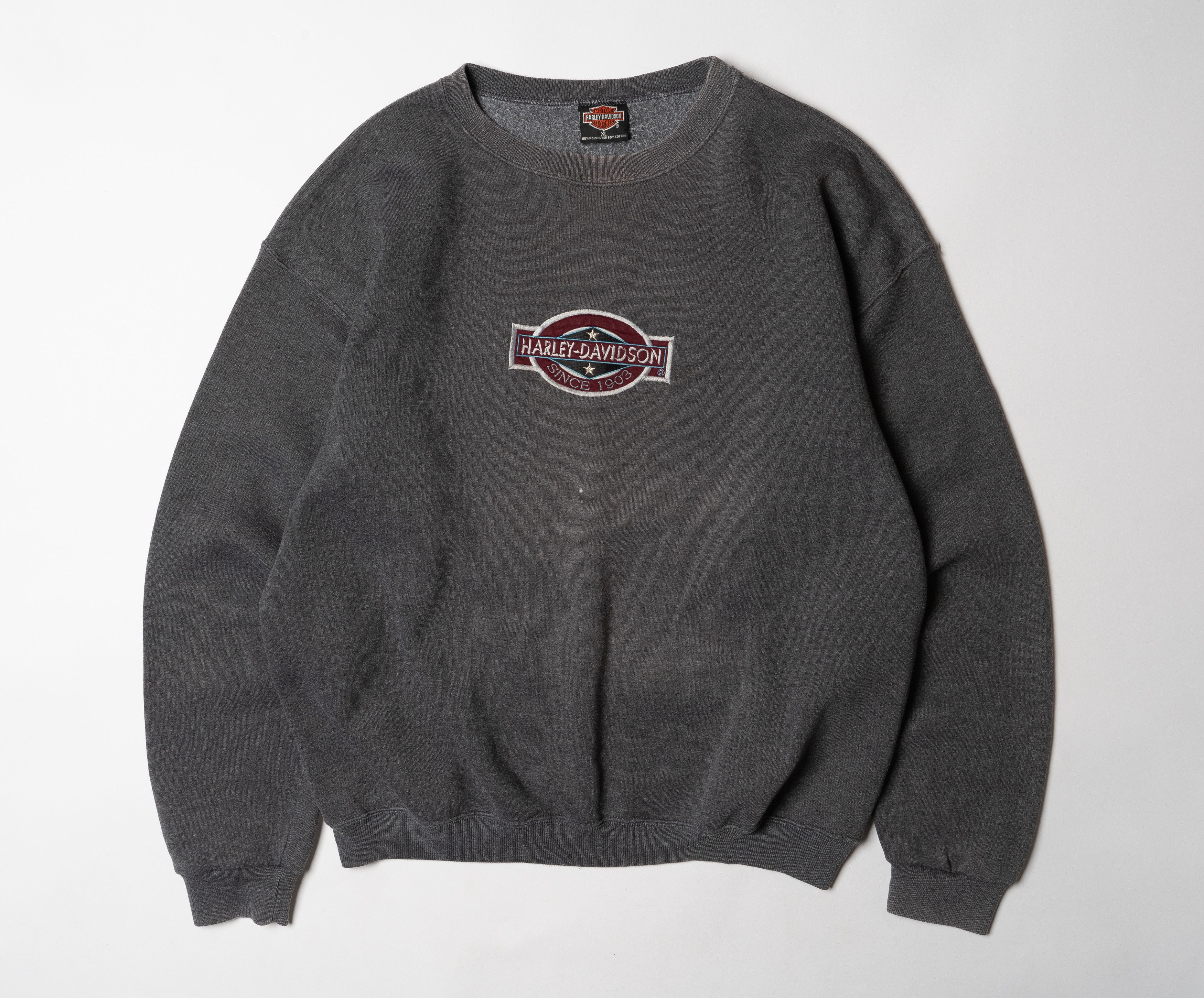 Harley Davidson 🔵HARLEY DAVIDSON Vintage 1992 Crewneck Sweatshirt Grey Size US XL / EU 56 / 4 - 1 Thumbnail
