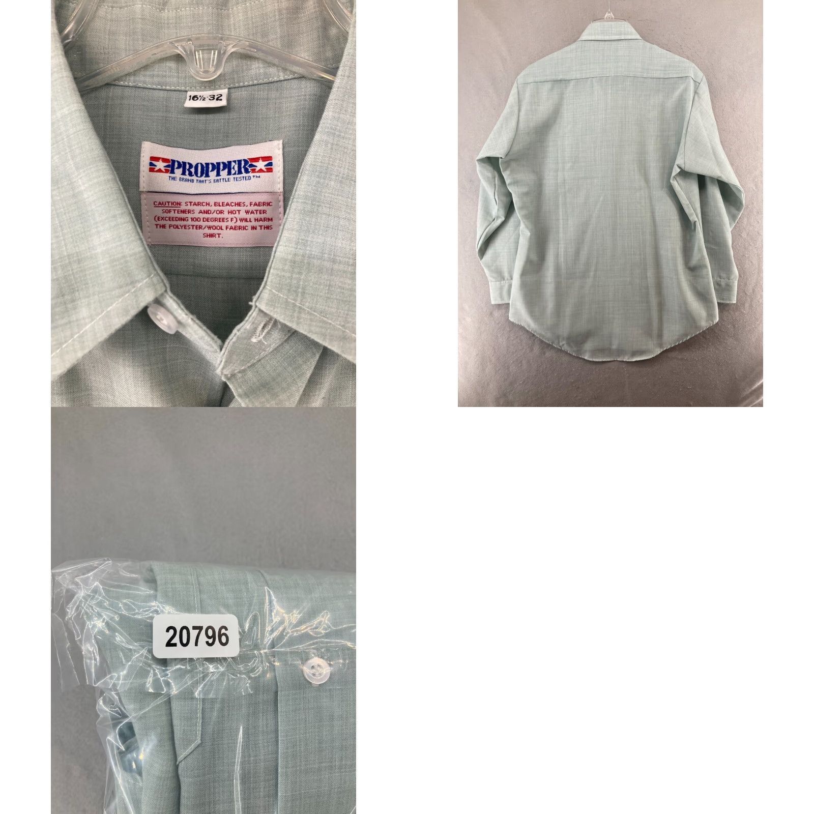 Propper PROPPER Mens Military Shirt Button-Up Long Sleeve Green Wool Blend NWT 16.5/32 Casual Seasoned Ready-to-Wear Mens Size US L / EU 52-54 / 3 - 8 Thumbnail