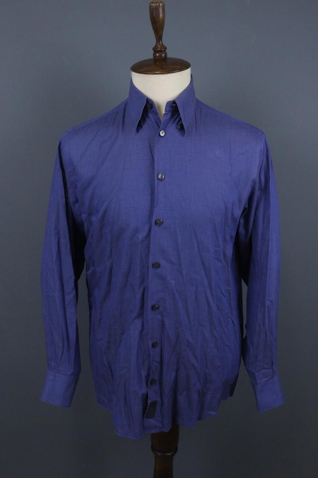 Versace Versace Blue Cotton Collared Formal Dress Shirt Size 39 Size 38R - 1 Thumbnail