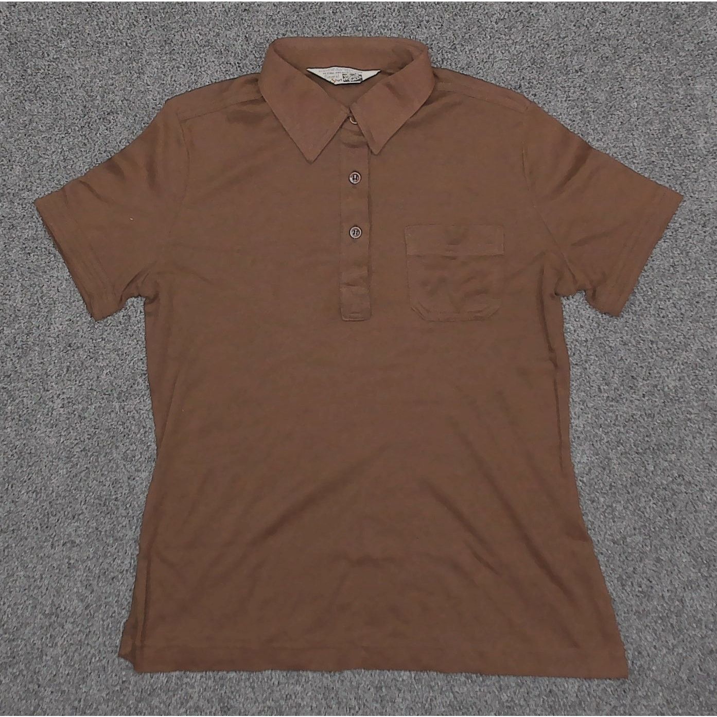 Sears Vintage / Sears / 80s Single Stitch Brown Cap Sleeve Polo Size L / US 10 / IT 46 - 3 Thumbnail