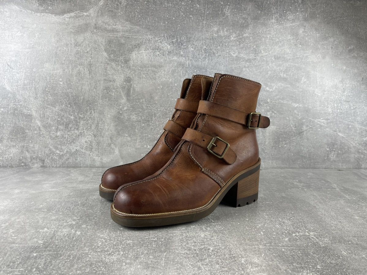 VIC MATI Vic Matié Avant Garde Leather Buckle Ankle Boots Brown Size US 8 / IT 38 - 1 Thumbnail