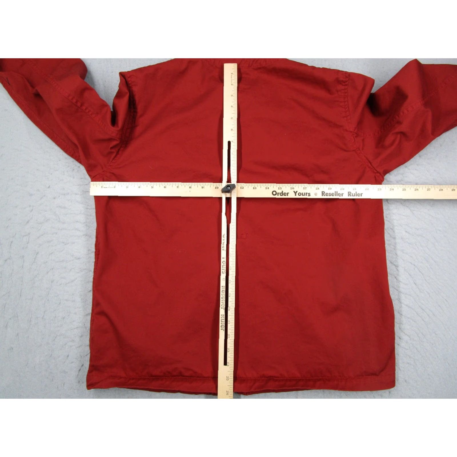 Vintage VINTAGE Pilgrim Surf Supply Jacket Mens Large Red Cotton Zip Front Band Collar Pockets Size US L / EU 52-54 / 3 - 6 Thumbnail