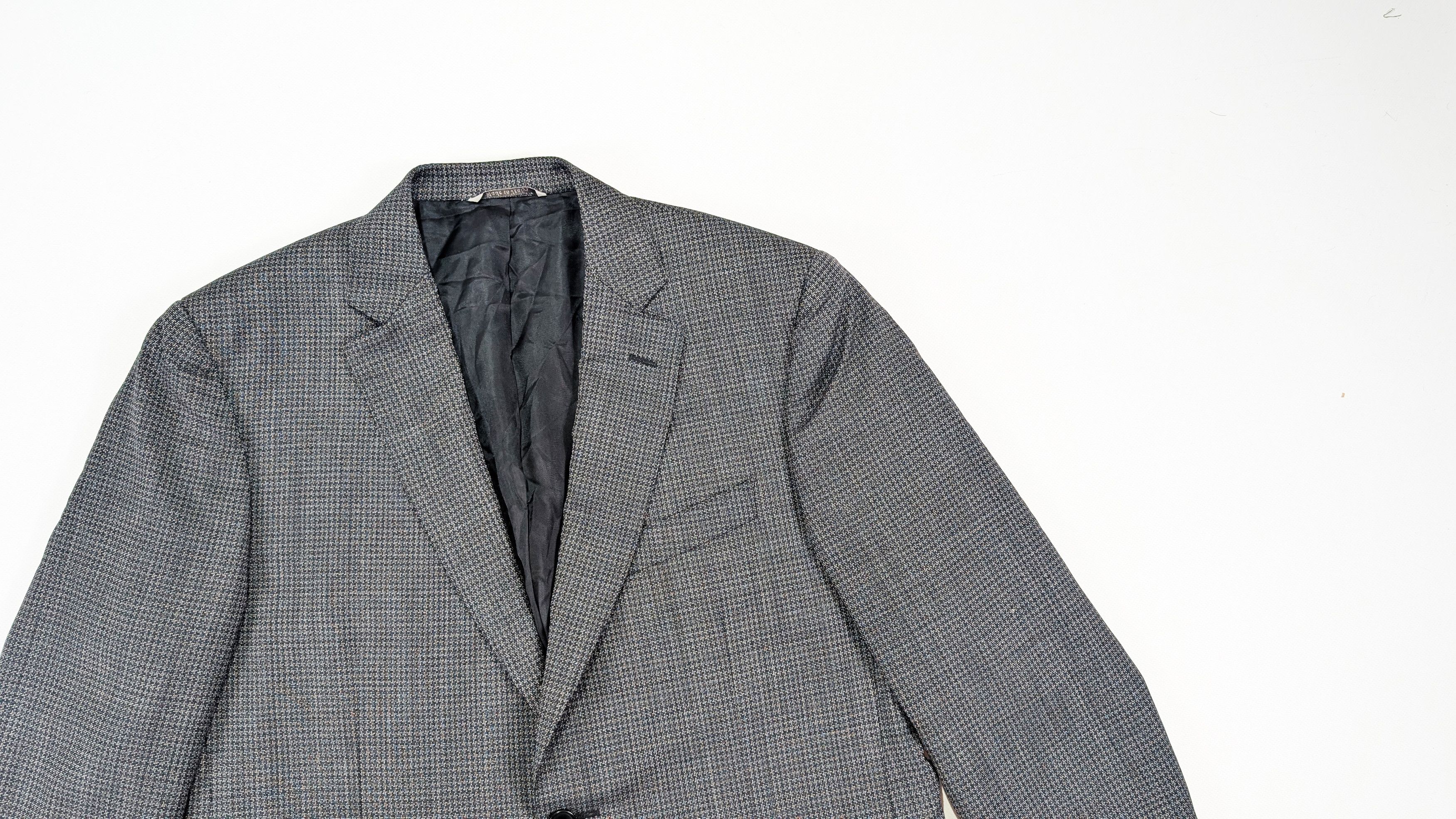 Canali Canali Houndstooth Gray Wool Suit Jacket Size 42R Size 42R - 2 Thumbnail