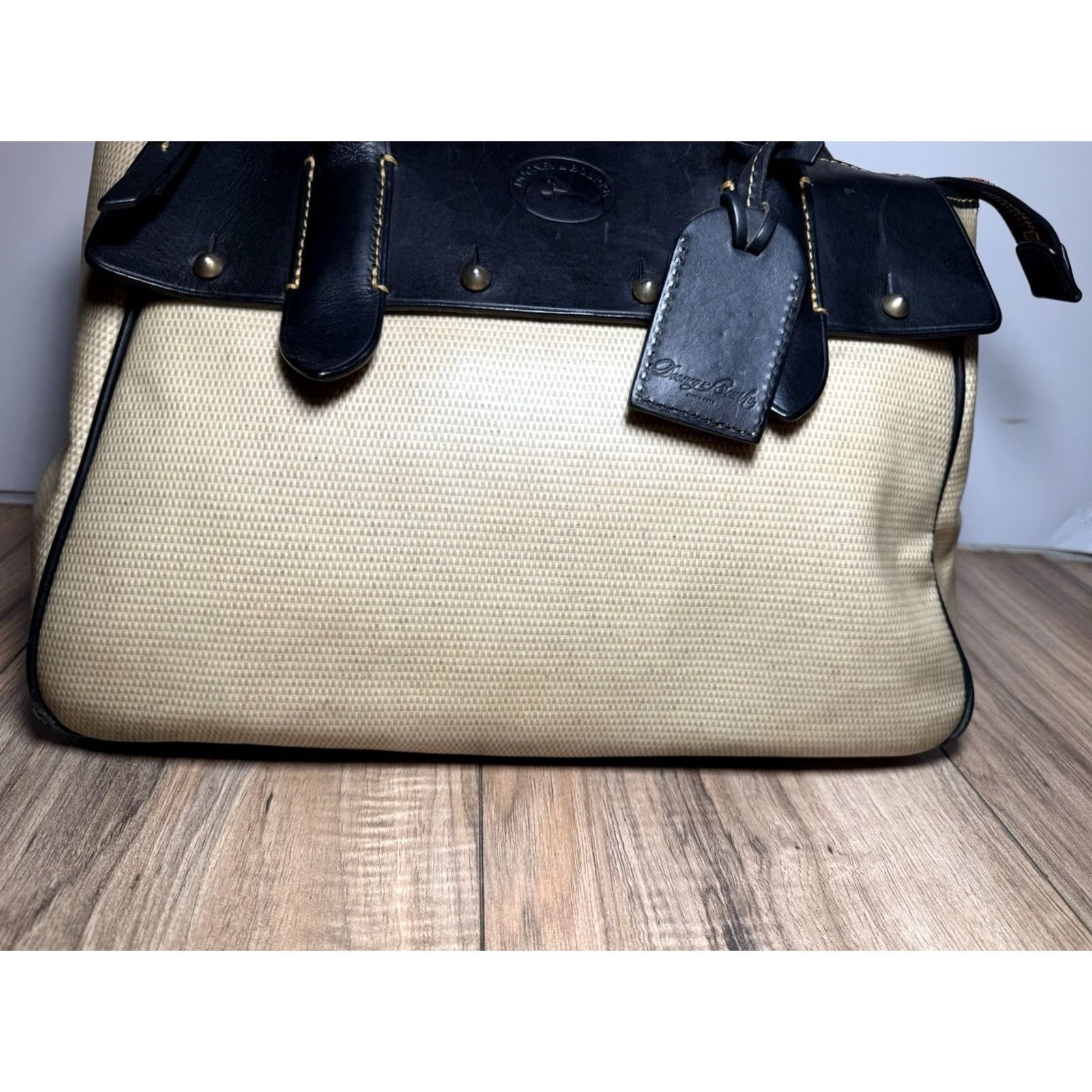 Dooney & Bourke Dooney & Bourke WILSON PANAMA Leather Satchel/Purse Handbag Tan/Black Pre Owned Size ONE SIZE - 3 Thumbnail