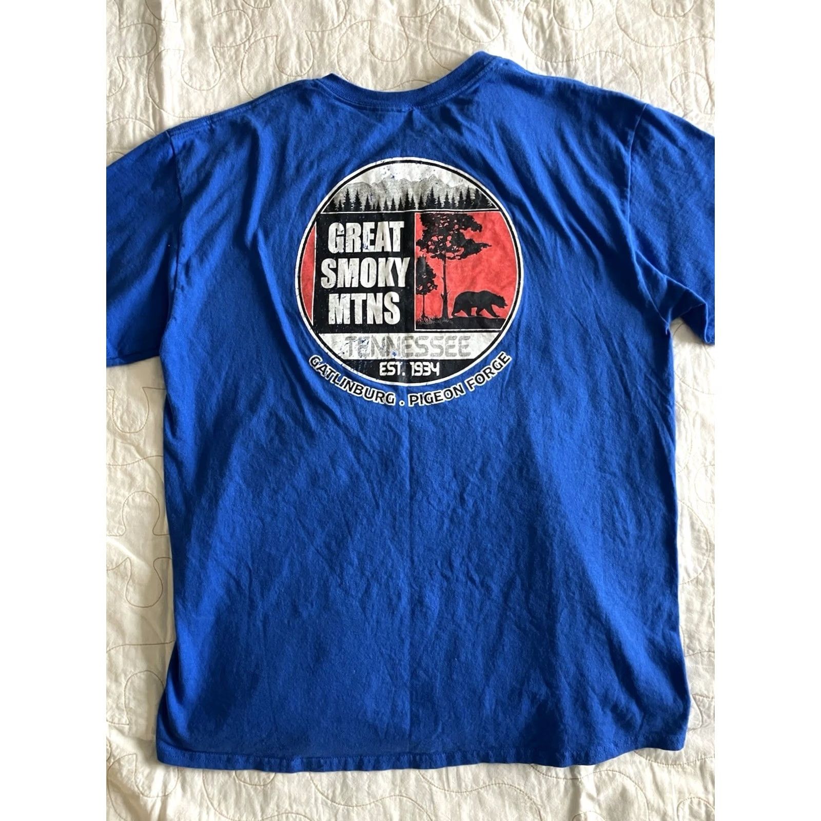 Vintage Vintage 90s Pigeon Forge Tennessee Shirt L Blue Bear Graphic Print Size US L / EU 52-54 / 3 - 6 Thumbnail