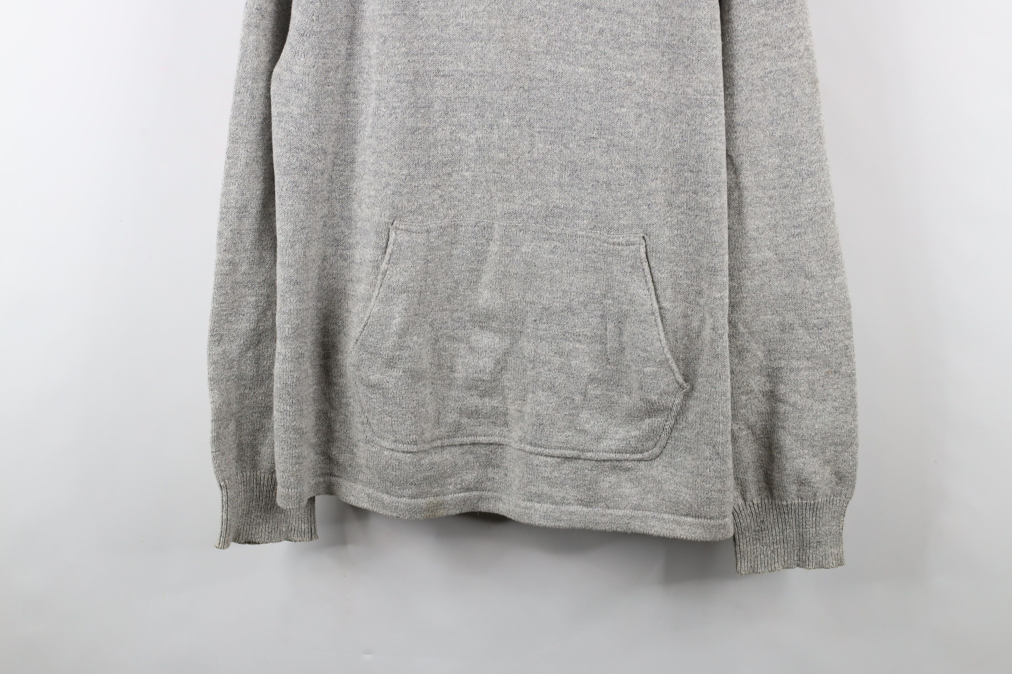 J.Crew × Vintage J Crew Blank Wool Blend Knit Hoodie Sweatshirt Heather Gray Size US L / EU 52-54 / 3 - 3 Thumbnail