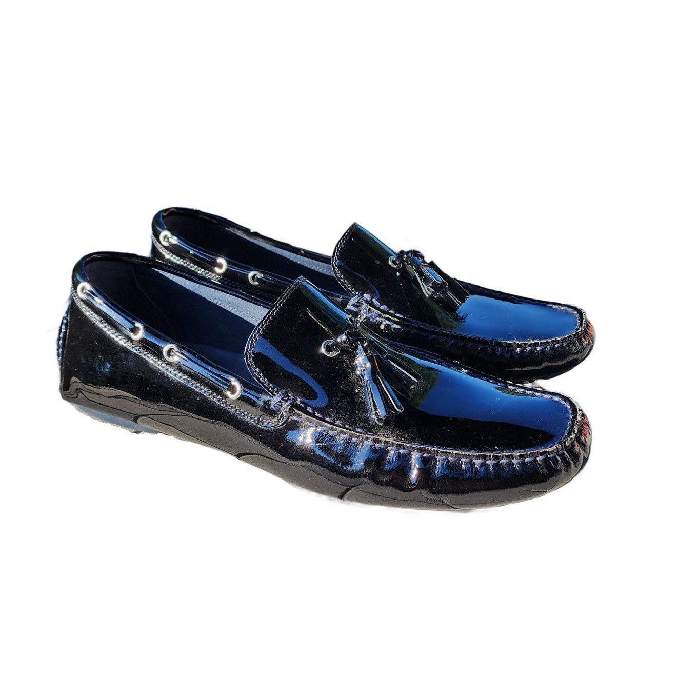 Donald Pliner Donald J Pliner Viper2 Patent Leather Tassel Driving Loafers Size US 13 / EU 46 - 1 Thumbnail