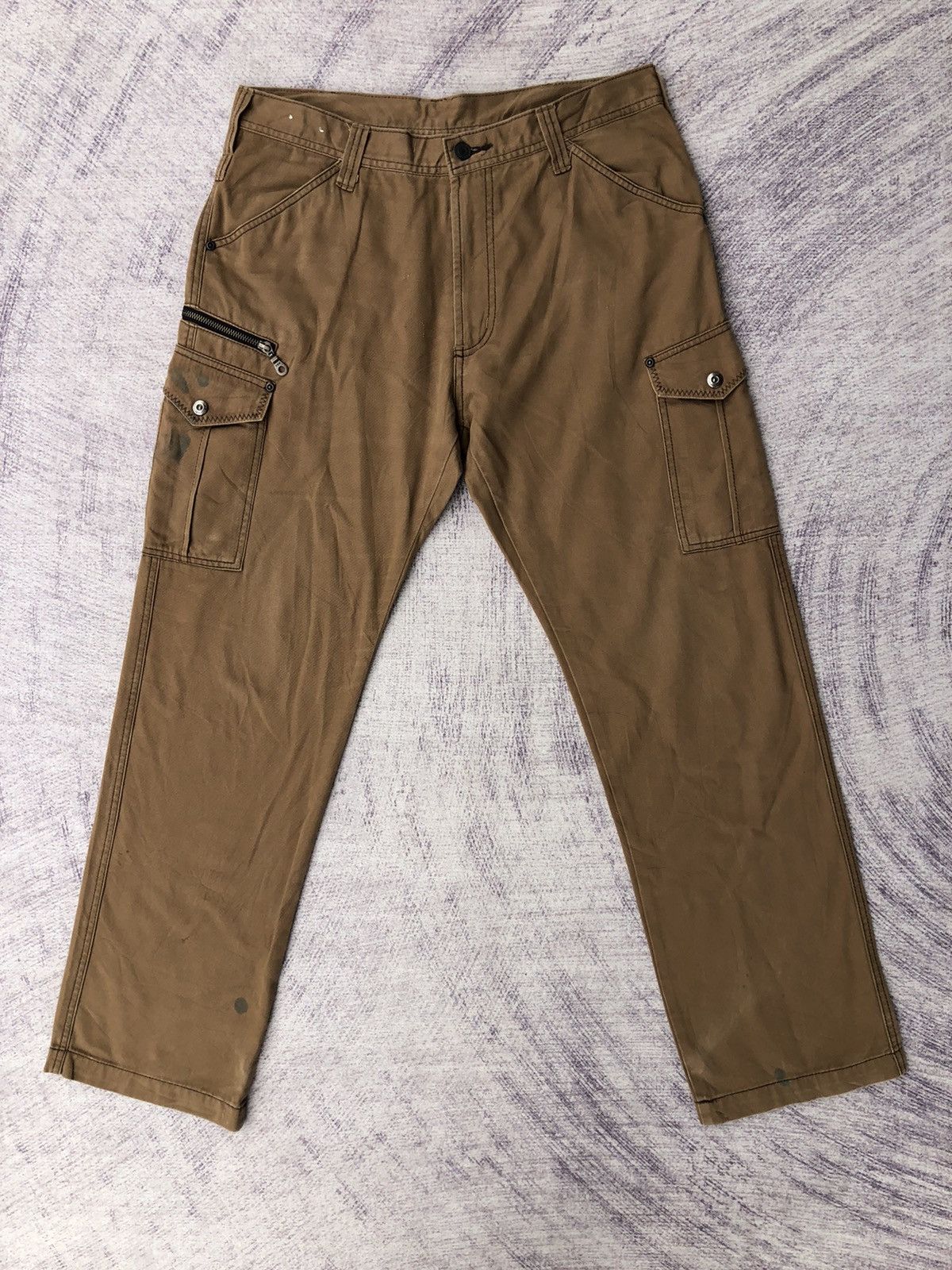 Designer × Japanese Brand y2k Brown Cargo Multipocket Tactical Utility Pants Size US 32 / EU 48 - 1 Thumbnail