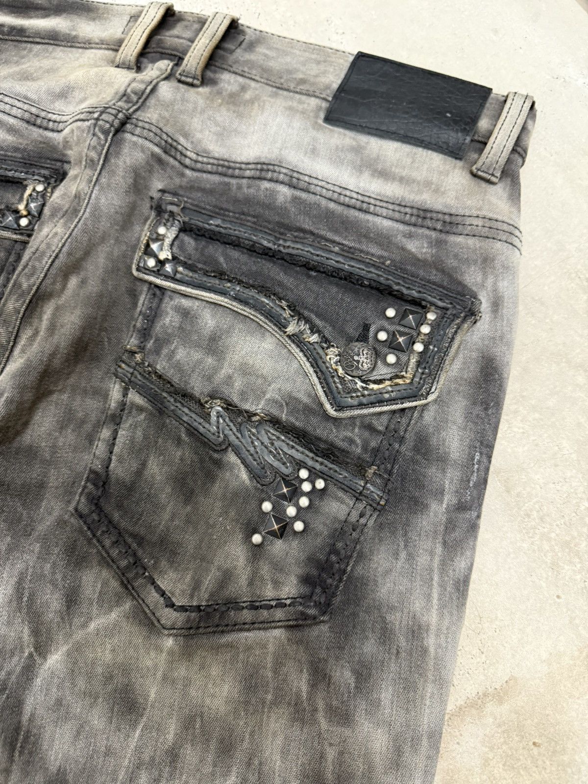 Hysteric Glamour Pasta Denim Studded Shadow Wash Claw Mark Jeans Size US 30 / EU 46 - 17 Thumbnail