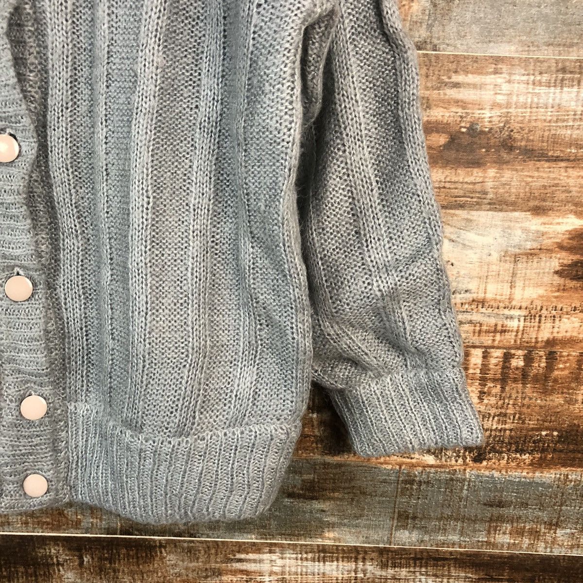 Japanese Brand Sec Grey Cardigan vintage Knitwear #A2244 Size L / US 10 / IT 46 - 8 Thumbnail