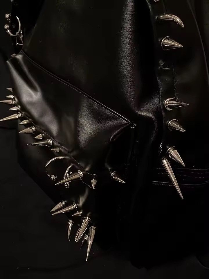 Other Punk Rivet Skull PU Leather Black Large Capacity Backpack Size ONE SIZE - 6 Thumbnail