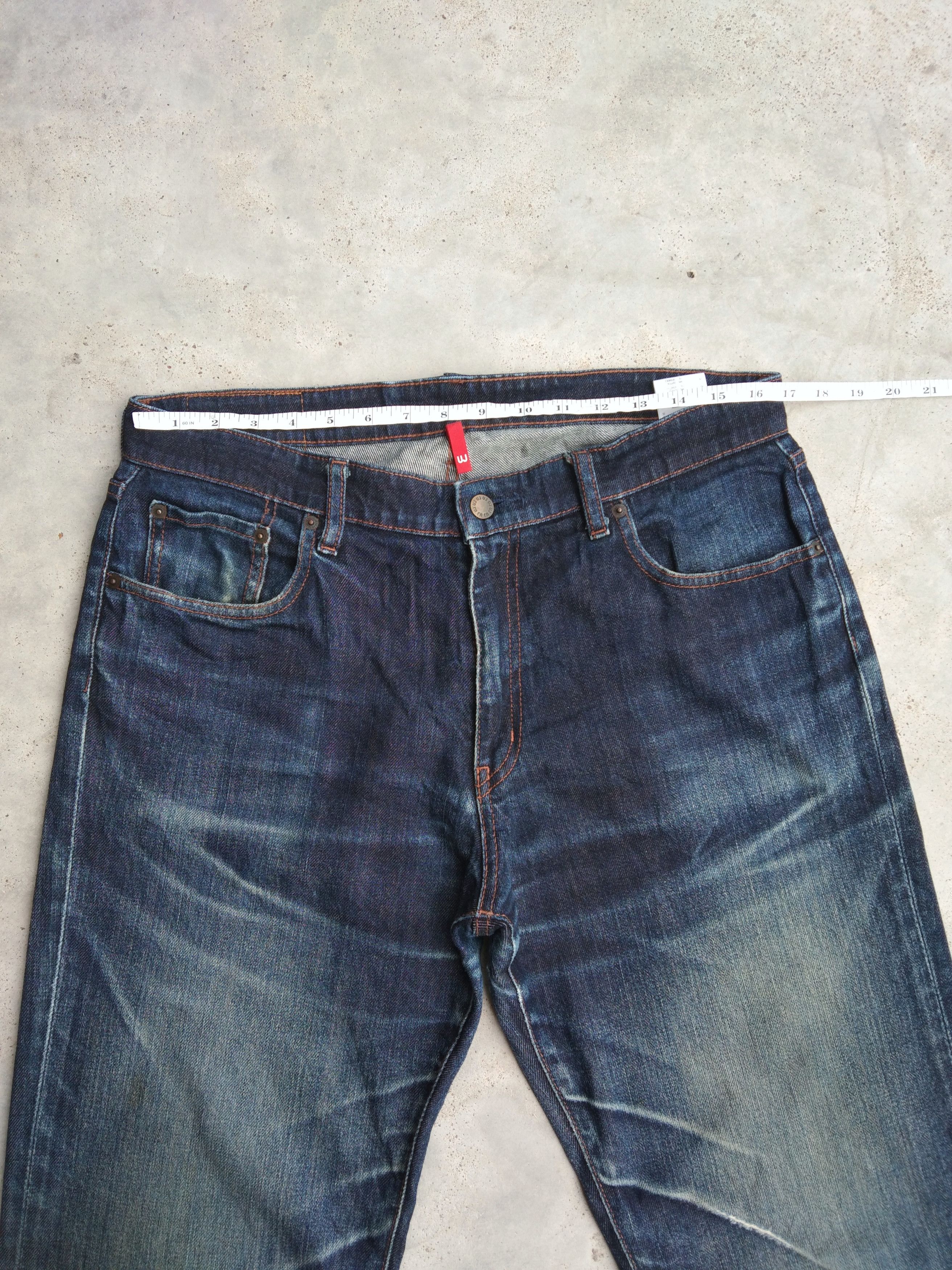 Japanese Brand Vintage UJ Uniqlo S003 Faded Blue Distressed Jeans 33x30 Size US 33 - 6 Thumbnail