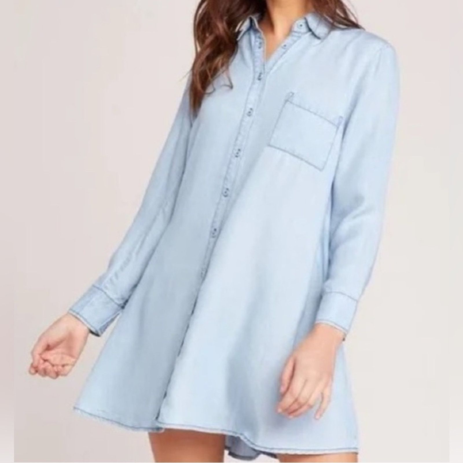 BB Dakota NEW bb Dakota Shirty Personality Chambray Dress - Small $98 Size S / US 4 / IT 40 - 4 Thumbnail