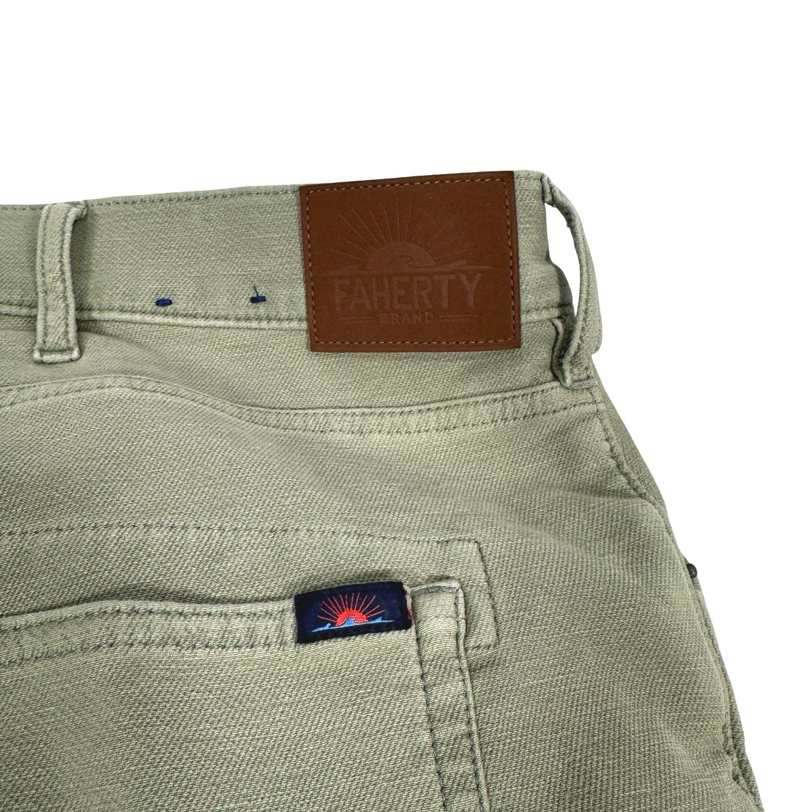 Faherty Faherty Stretch Terry Pants Men’s 46x30 Olive Green Cotton Size US 44 / EU 60 - 4 Thumbnail