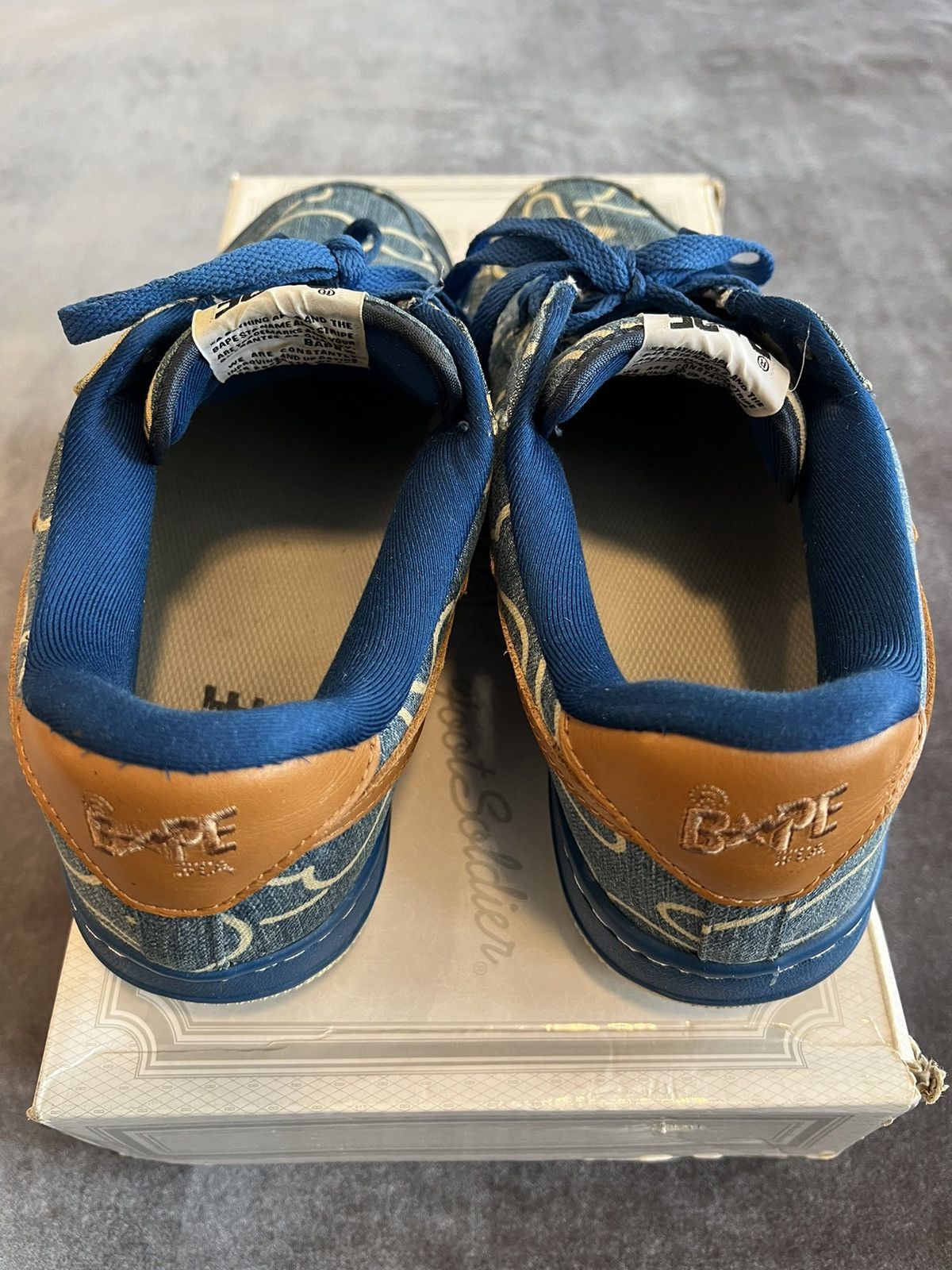 Bape Denim Bapesta Size US 9 / EU 42 - 7 Thumbnail