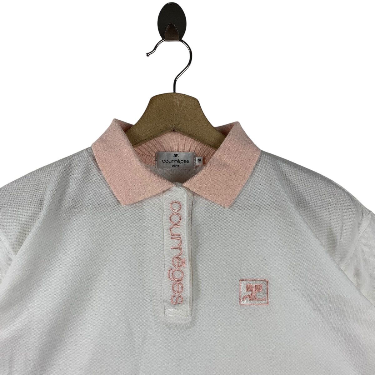 Courreges × Designer COURREGES spellout logo polo tee Size US M / EU 48-50 / 2 - 2 Thumbnail