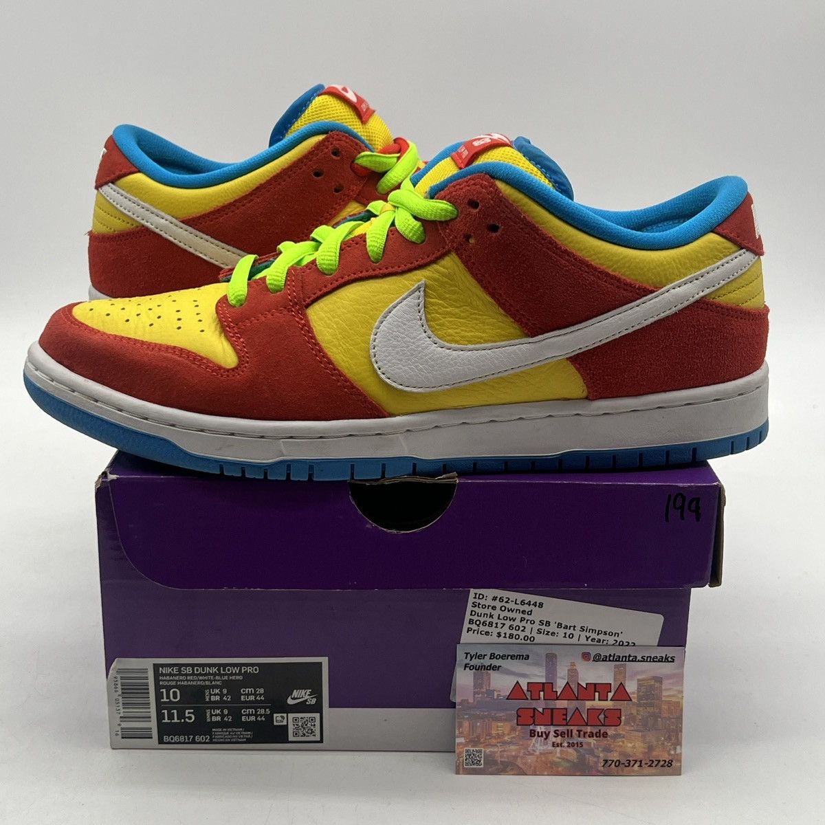 Nike Nike dunk low Bart Simpson Size US 10 / EU 43 - 1 Thumbnail
