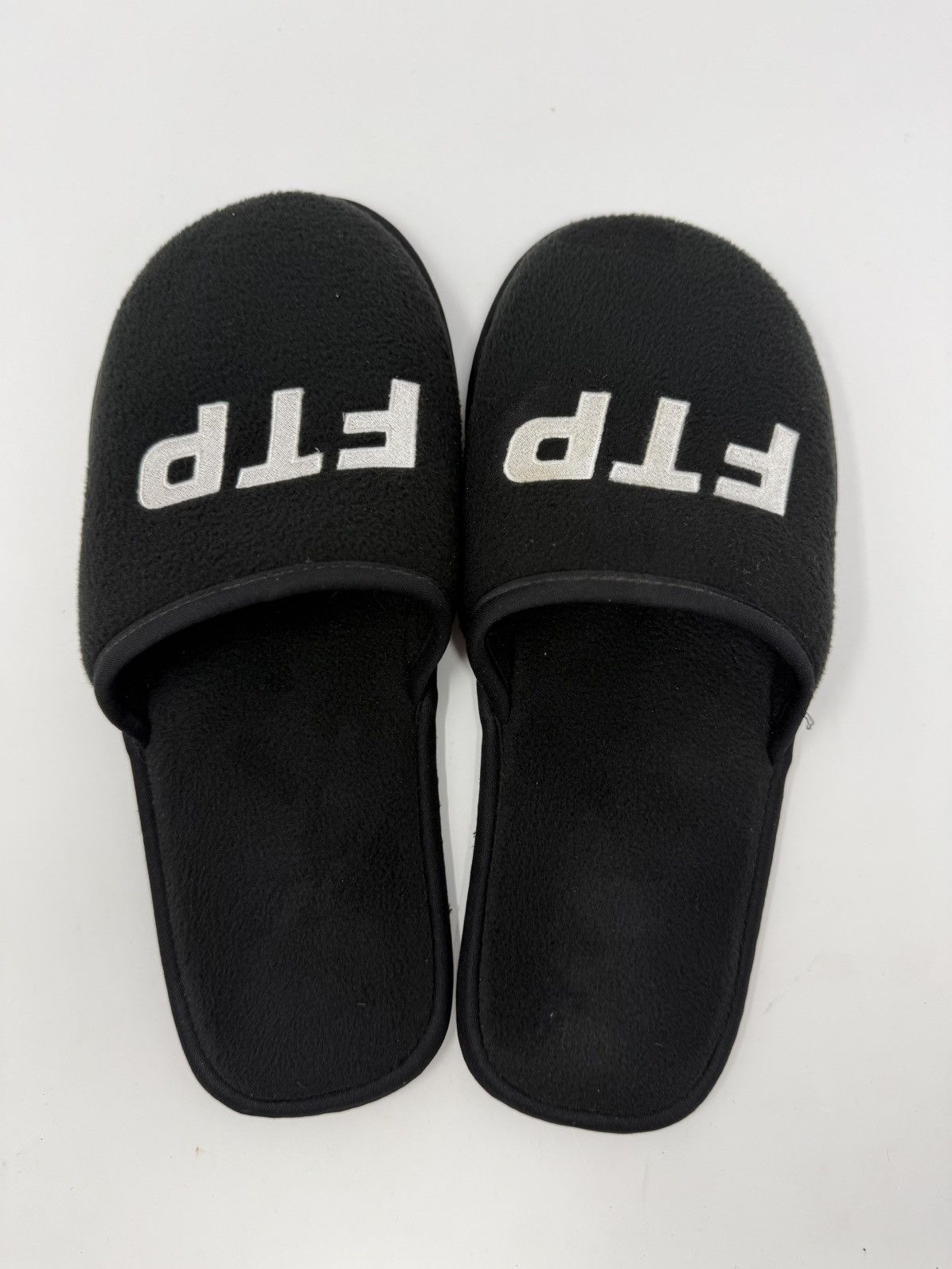 Fuck The Population FTP black Logo Slippers size L/XL Size US 10 / EU 43 - 1 Thumbnail