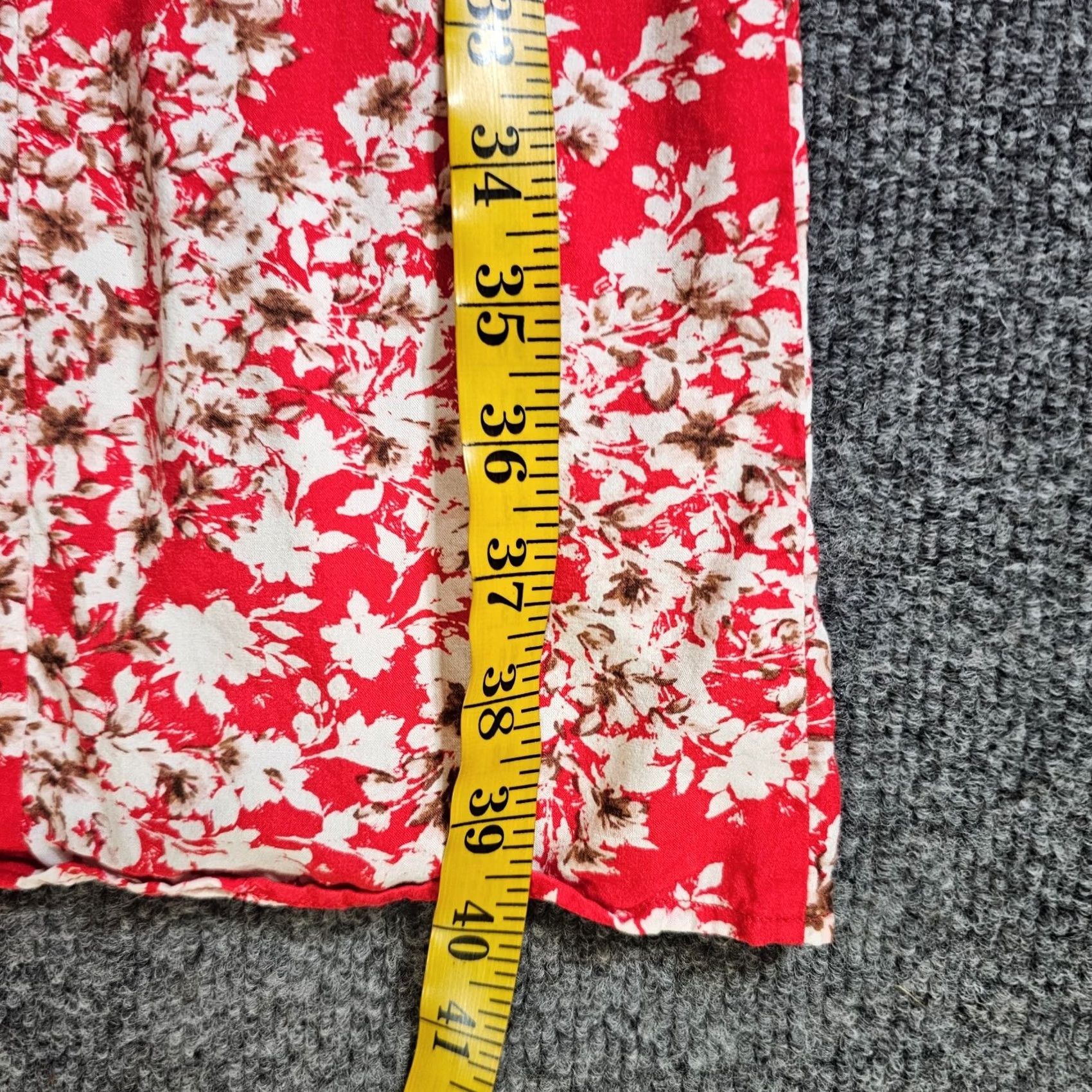 J. Jill J. Jill Dress Womens 6 Red Floral Midi Pleated Sleeveless Casual Cocktail Dress Size M / US 6-8 / IT 42-44 - 6 Thumbnail