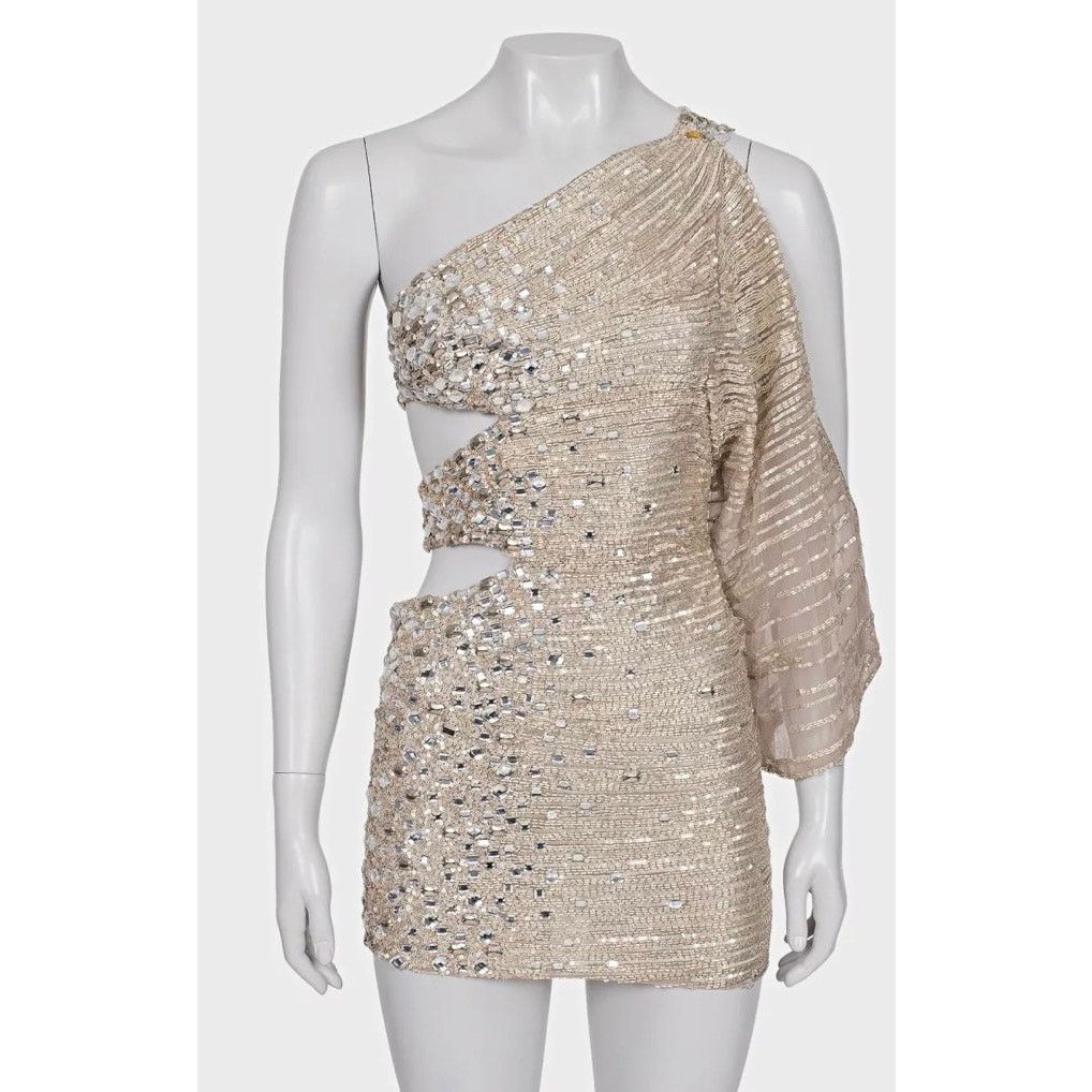 Zuhair Murad Zuhair Murad Silver Beaded Cocktail Dress - Size S Size XS / US 0-2 / IT 36-38 - 1 Thumbnail