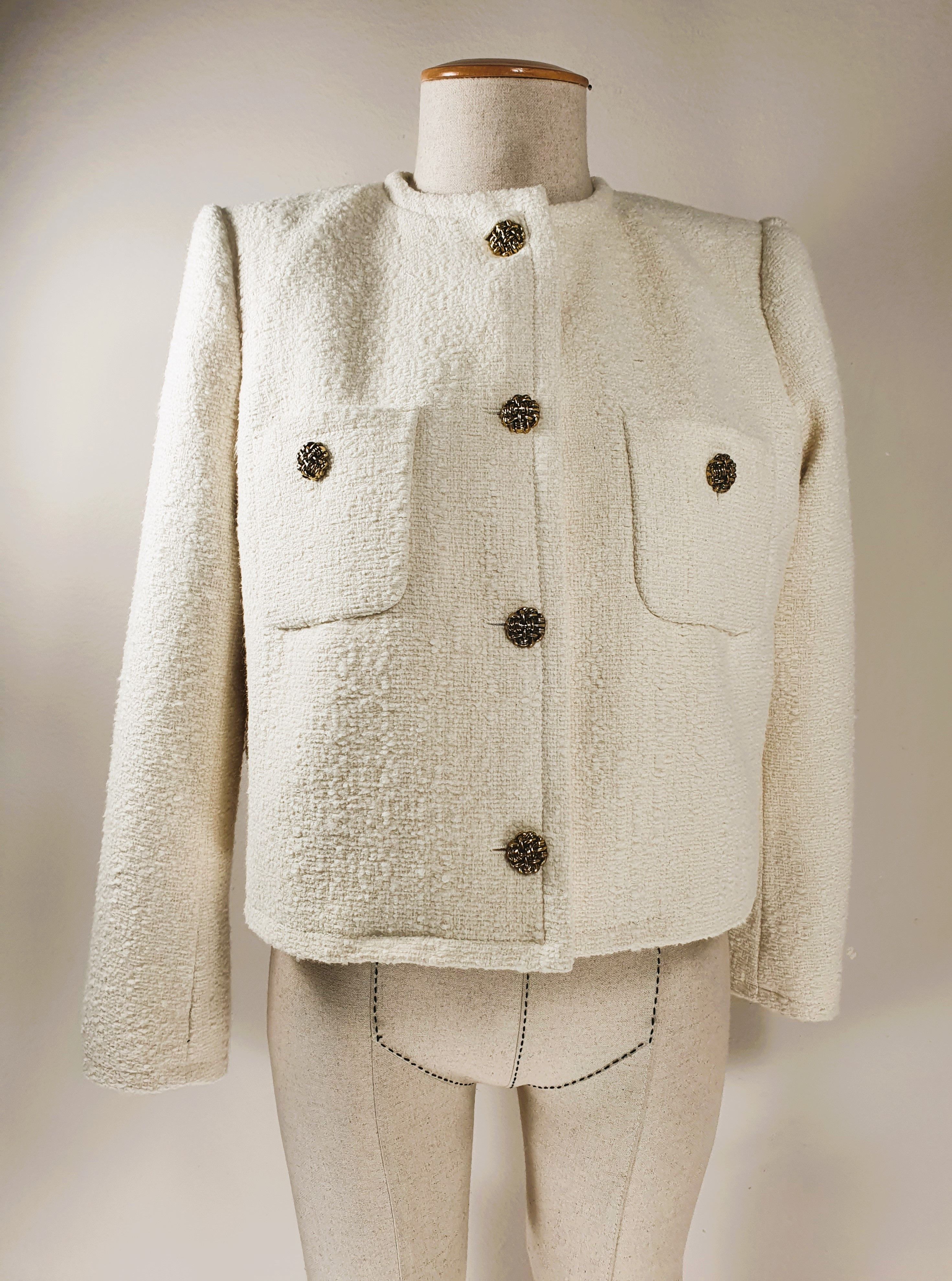 ba&sh Tweed Ecru Jacket Size S / US 4 / IT 40 - 1 Thumbnail