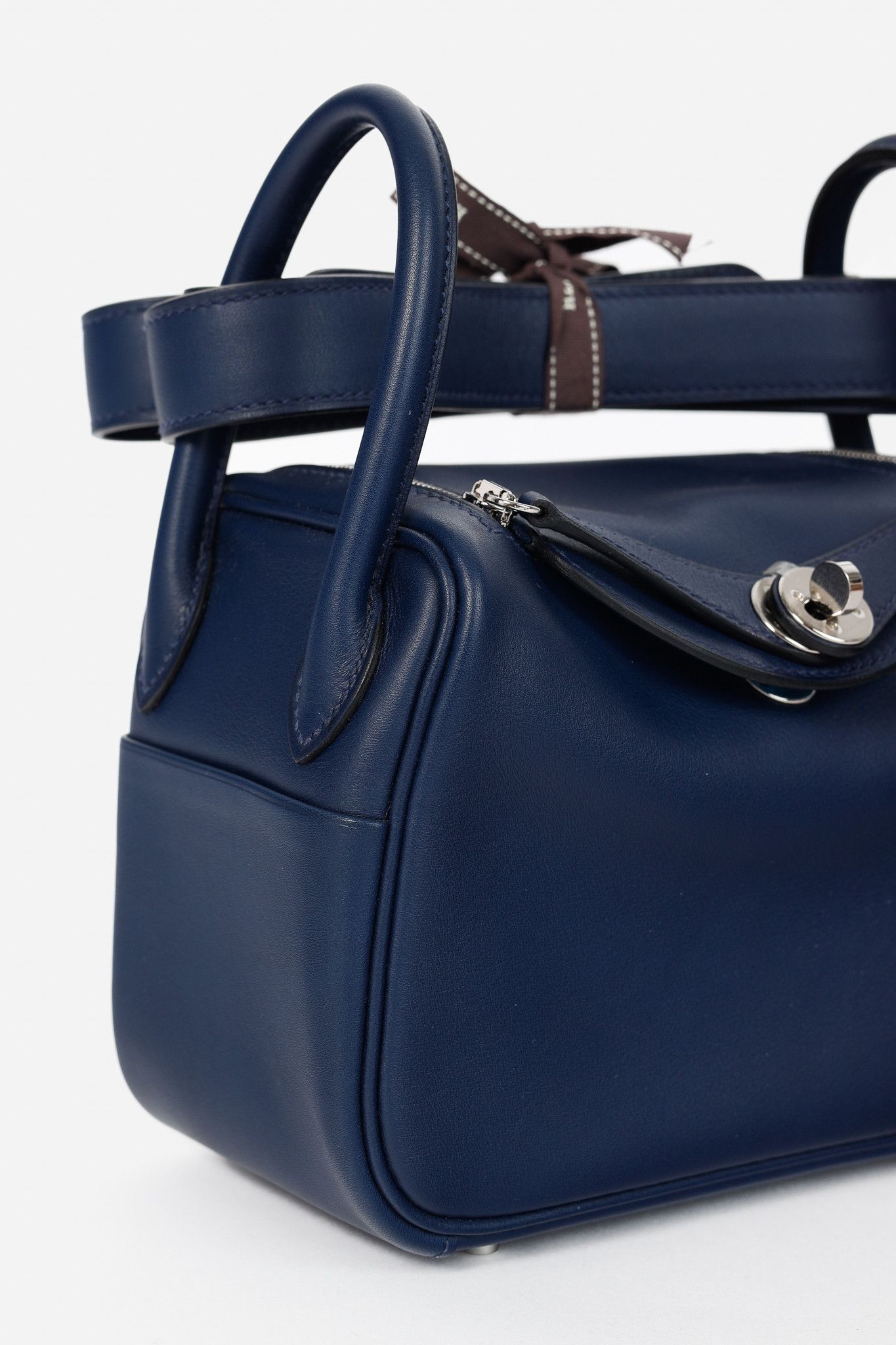 Hermes Hermes Lindy II Mini Verso Bleu Navy Swift Shoulder Bag Size ONE SIZE - 7 Thumbnail