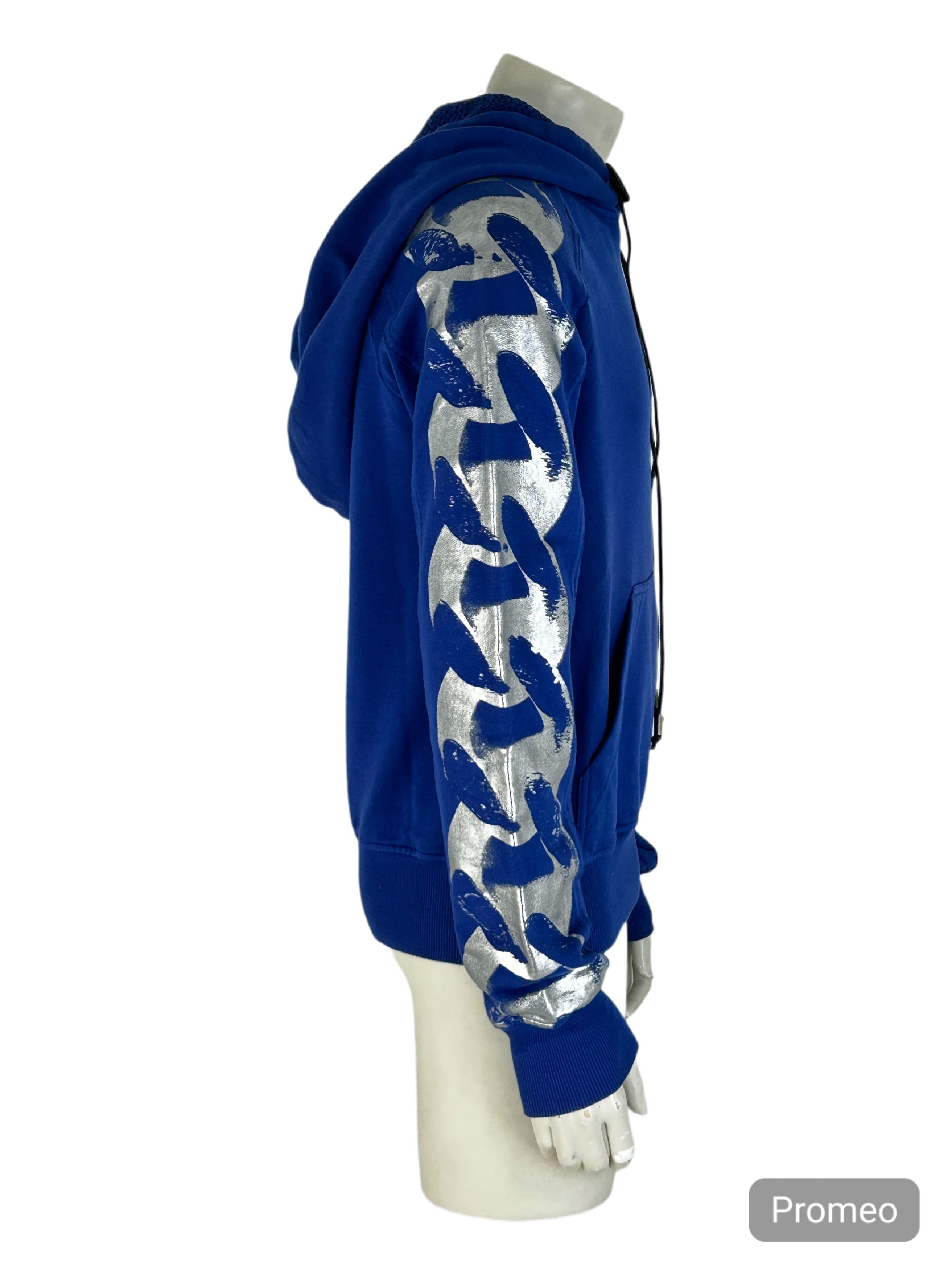 John Galliano John Galliano Royal Blue Oversized Hooded Jersey Size US XXL / EU 58 / 5 - 2 Thumbnail