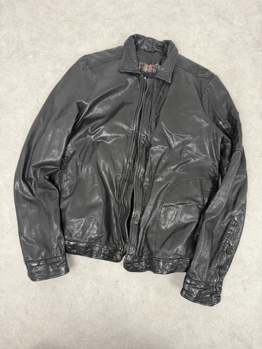 Giorgio Brato 2000s Giorgio Brato Black Avant-Garde Leather Jacket Size US M / EU 48-50 / 2 - 12 Thumbnail