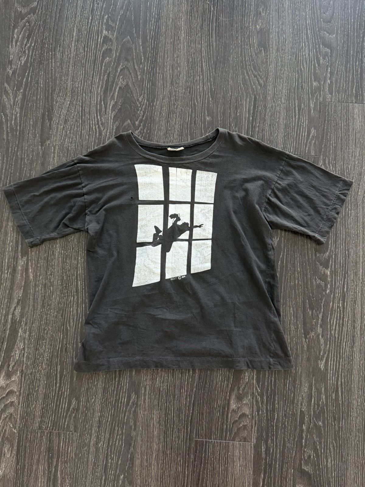 Bauhaus Style Vintage 80s Faded Single Stitch Tee in Black, Men's (Size M)