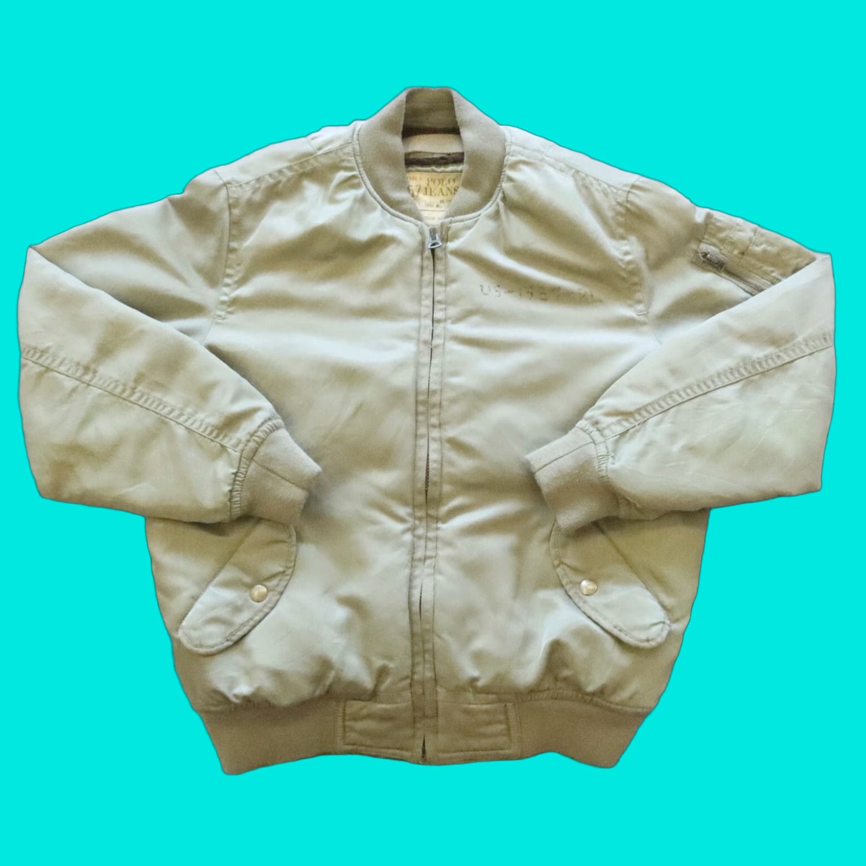 Vintage Vintage Polo Jeans Bomber Jacket Men M Green Polo Jeans Bomber Jacket Size US M / EU 48-50 / 2 - 1 Thumbnail