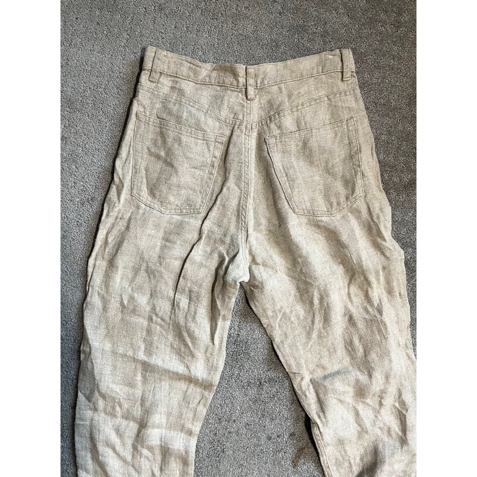 Gap VTG Gap Womens 100% Linen Chino Pants Size 10 Beige Hi Rise Crop Trousers Y2K Size 32" / US 10 / IT 46 - 5 Thumbnail