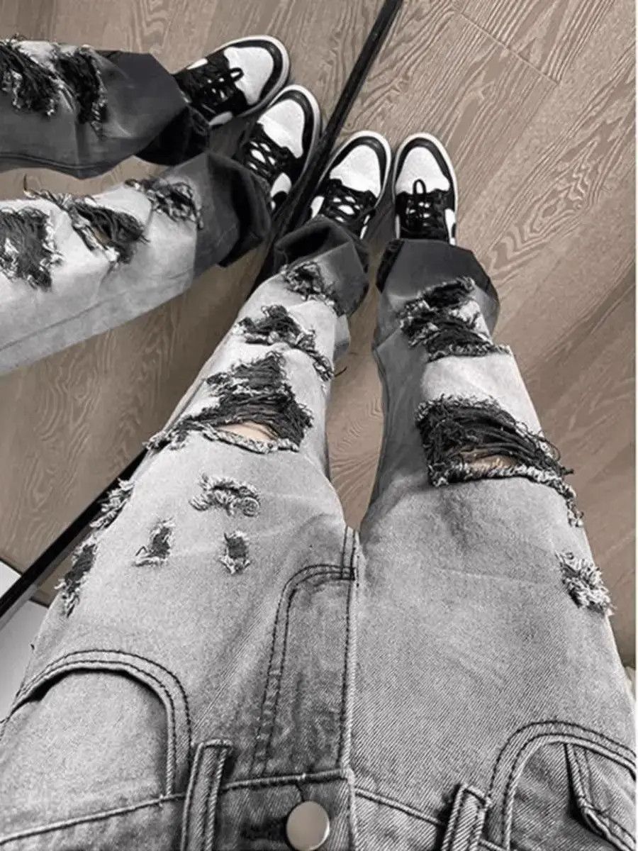 Japanese Brand Retro washed gradient distressed jeans Size US 30 / EU 46 - 2 Thumbnail