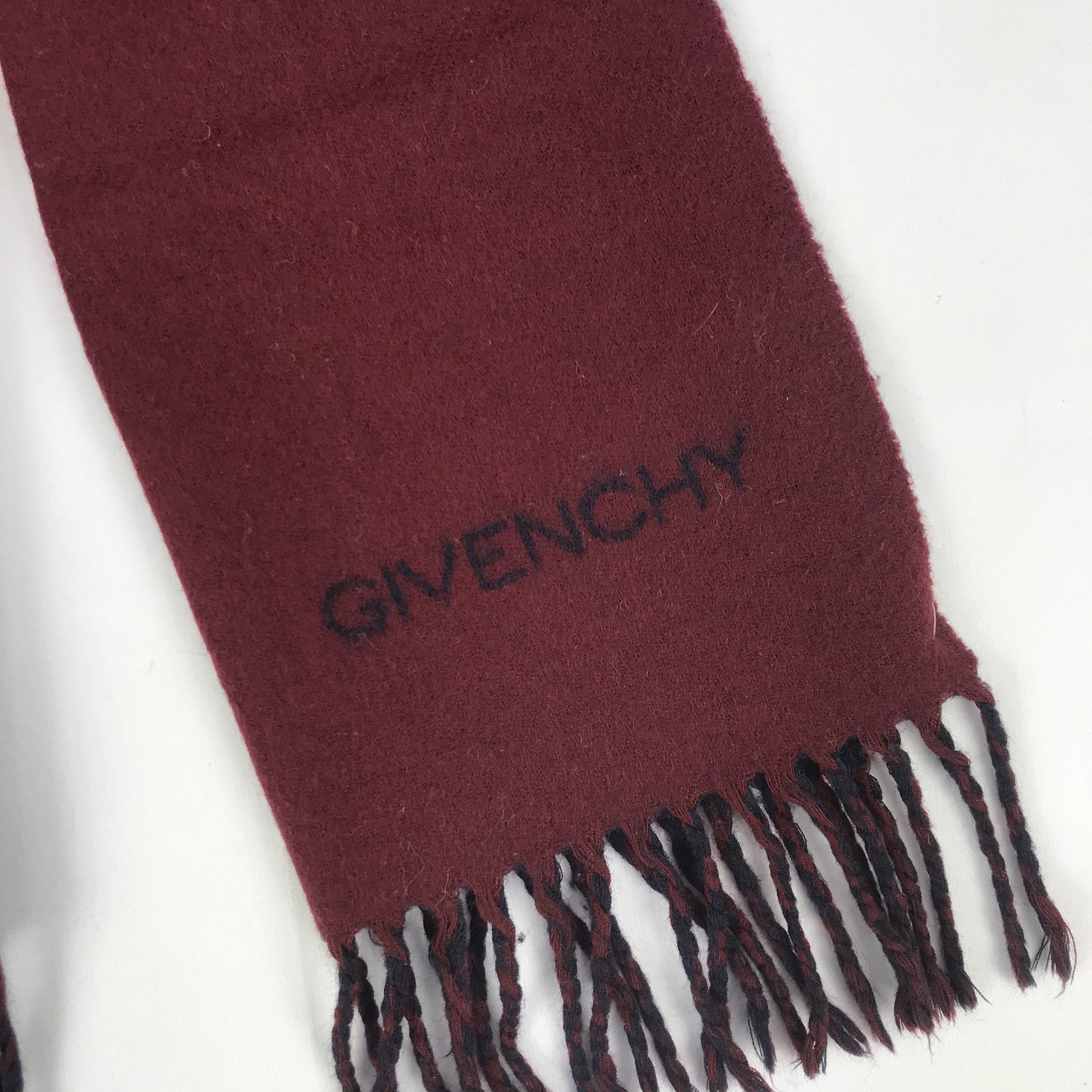 Japanese Brand Vintage Givenchy Wool Scarf Fringe Muffler Winter Scarves. Size ONE SIZE - 4 Thumbnail