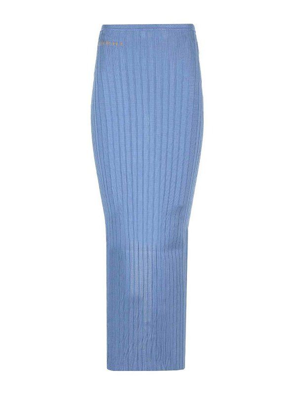 Marni o1y1125 Maxi Skirt in Slate Blue Size 28" / US 6 / IT 42 - 1 Thumbnail