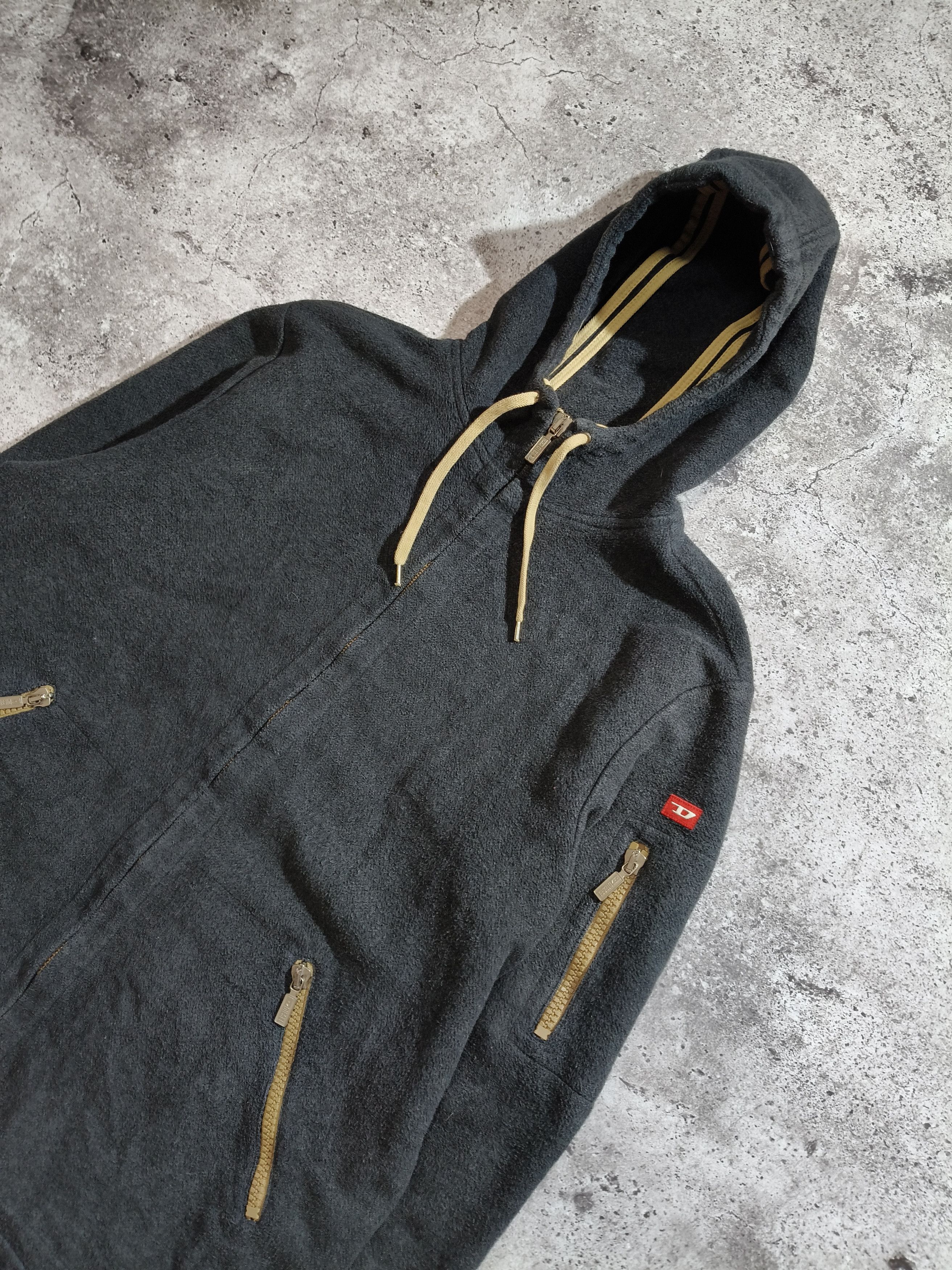 Diesel Vintage Diesel Fleece Zip Hoodie Made in Italy Size US XL / EU 56 / 4 - 2 Thumbnail