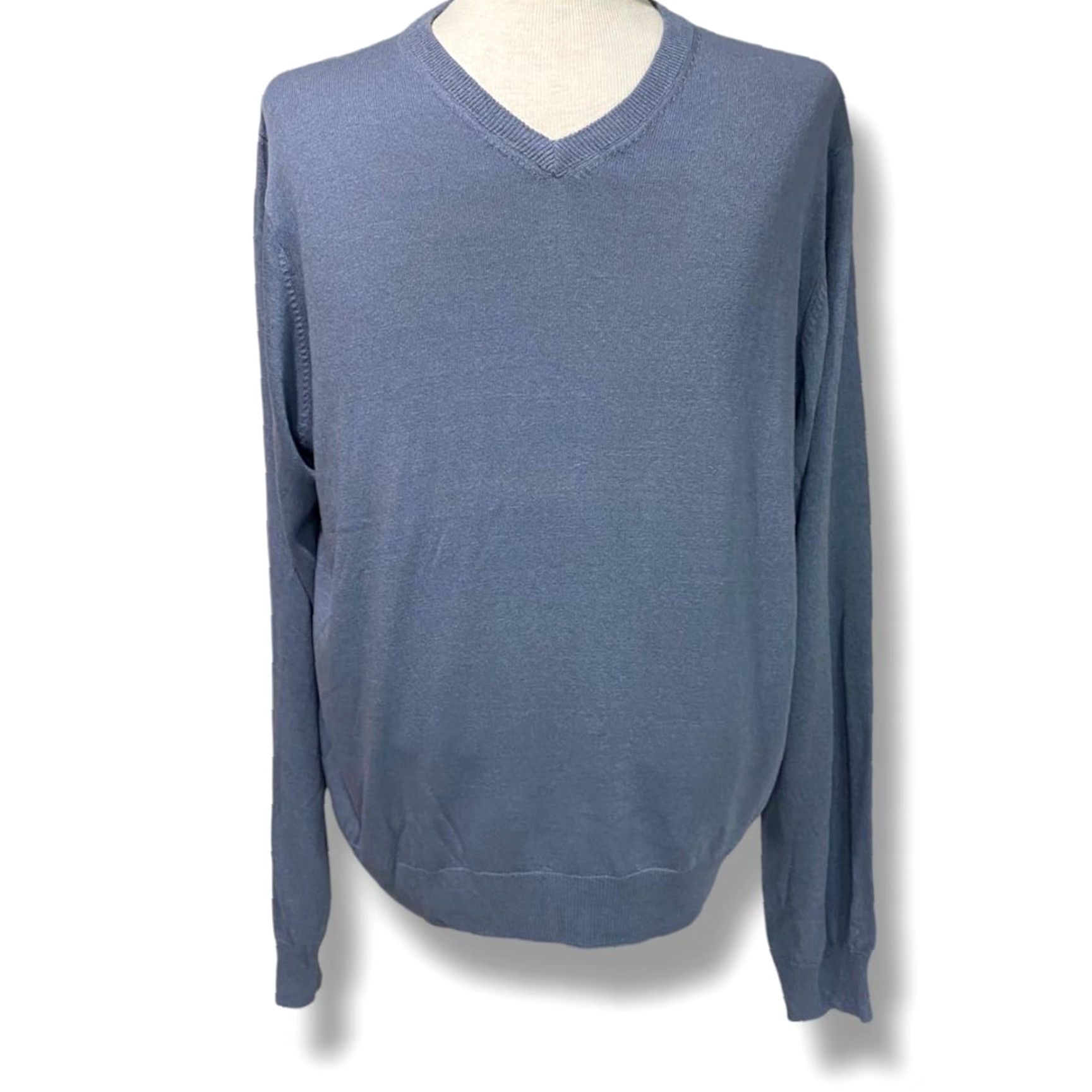 Vintage Jos A Bank Signature Collection Mens Silk Sweater Size Large Blue Pullover Size L / US 10 / IT 46 - 2 Thumbnail