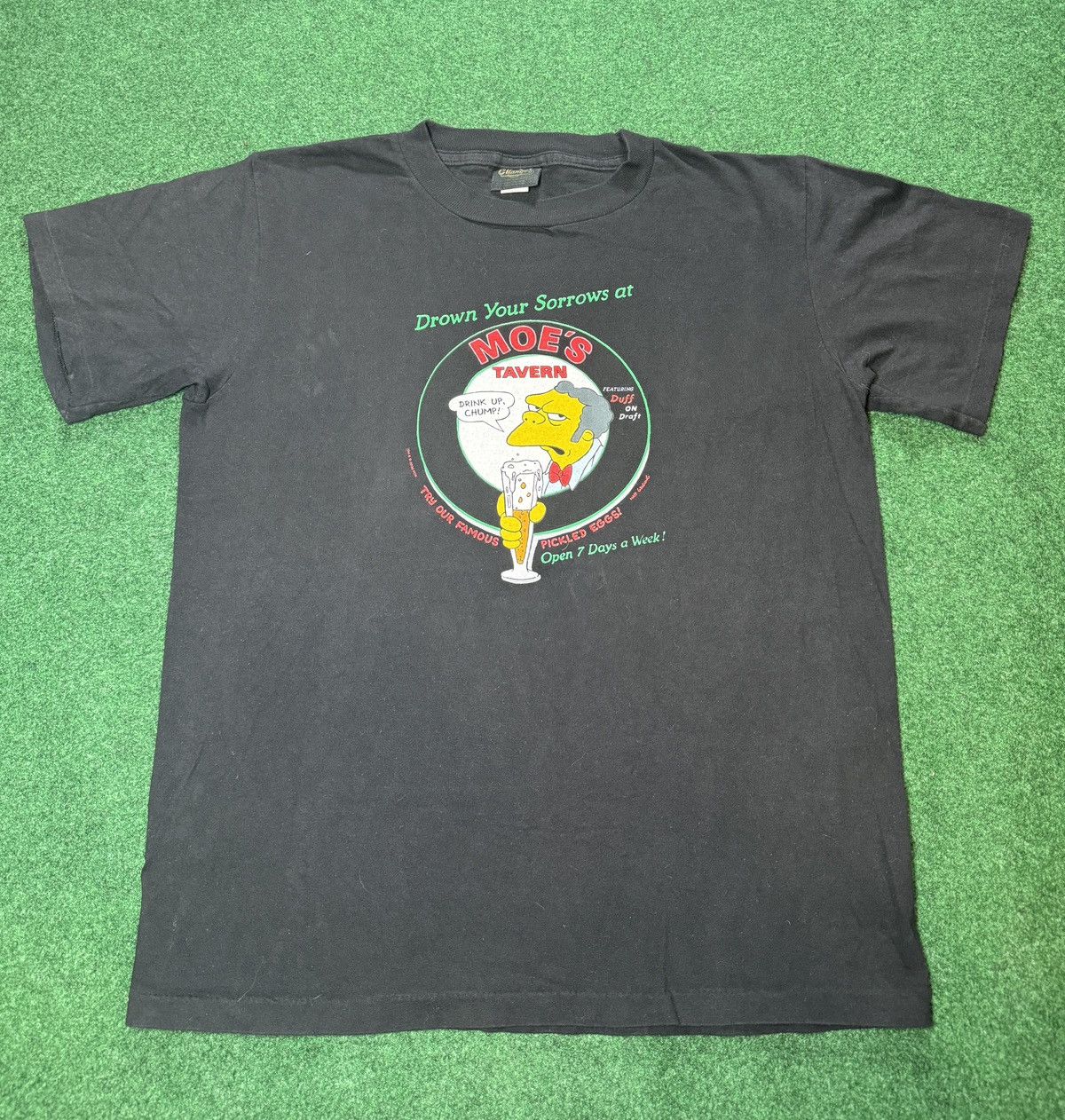 Changes × The Simpsons × Vintage 90s Y2K Simpsons Moes Tavern Fox Cartoon Drinking T Shirt Size US M / EU 48-50 / 2 - 1 Thumbnail