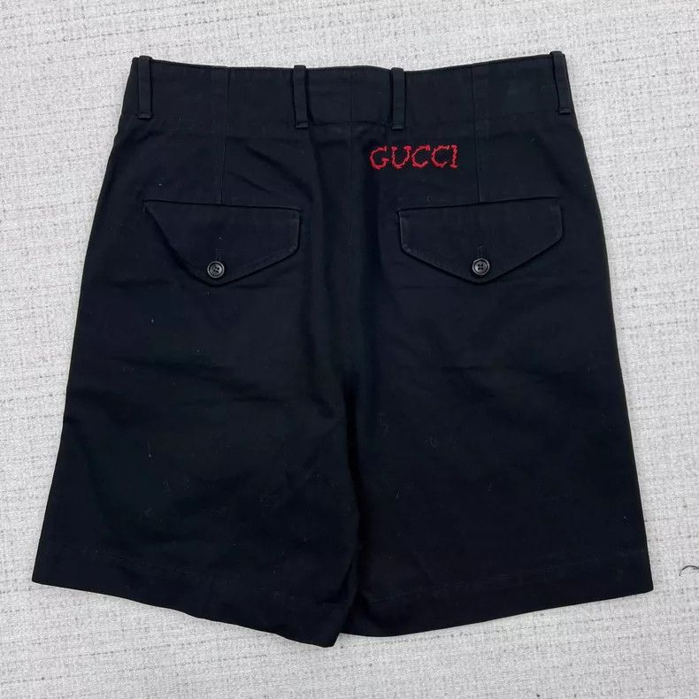 Gucci Gucci Solid color mid-waist zipper back embroidered logo st Size US 28 / EU 44 - 2 Thumbnail