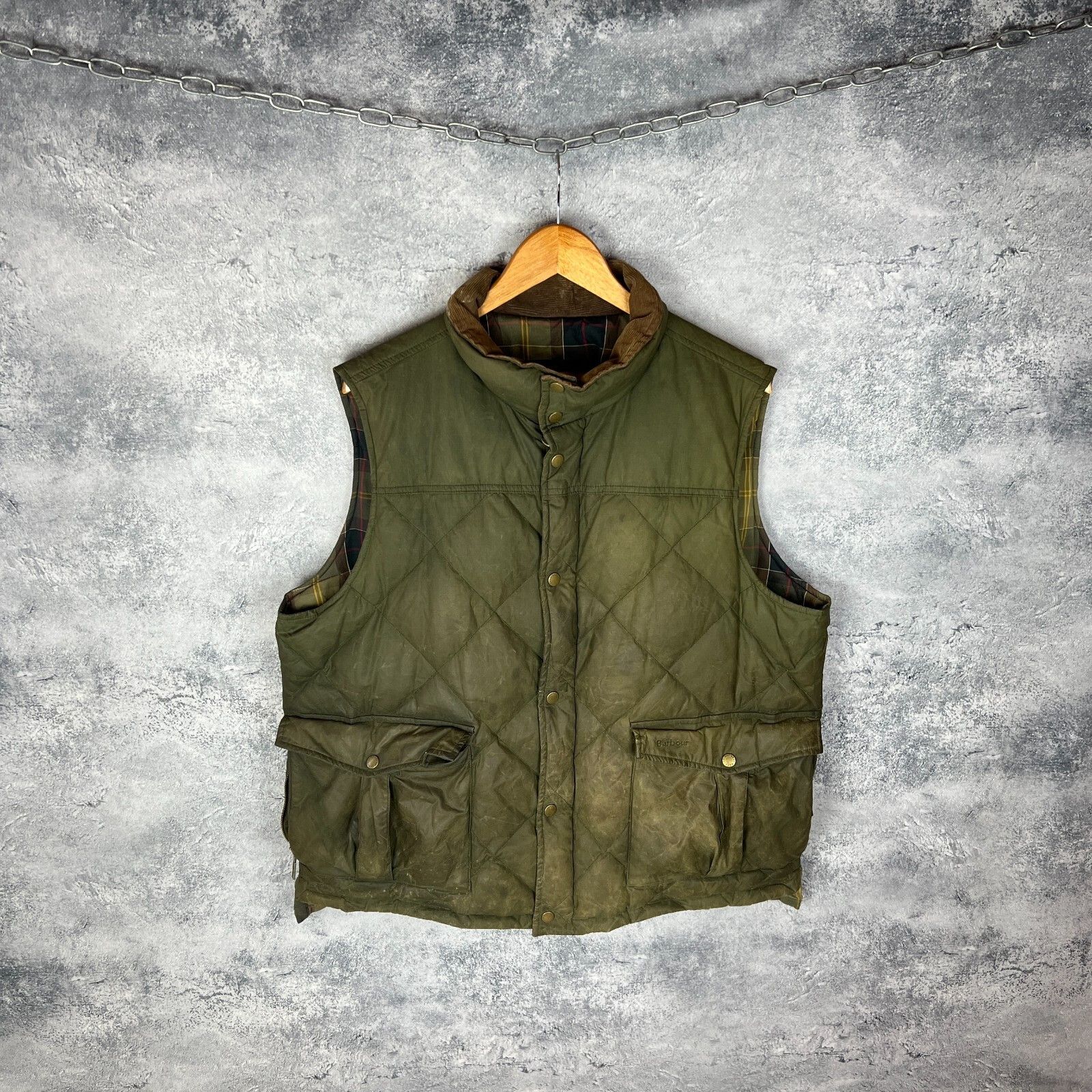 Barbour Barbour Puffer Wax Vest Men's Size XXL Green Cotton ` Size US XXL / EU 58 / 5 - 1 Thumbnail