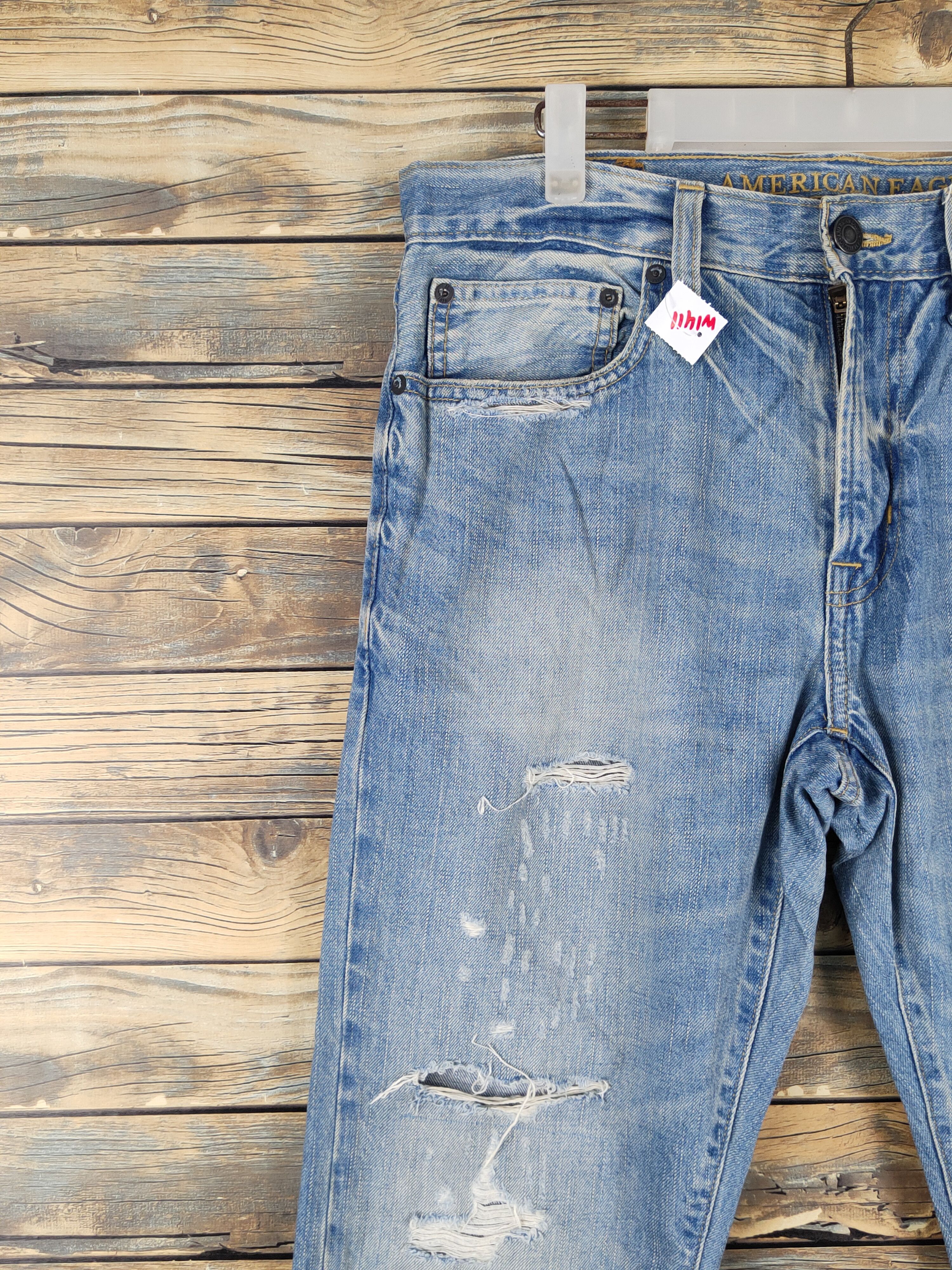 American Eagle Outfitters American Eagle Outfitters Distressed Ripped Jeans #W1411 Size US 32 / EU 48 - 3 Thumbnail