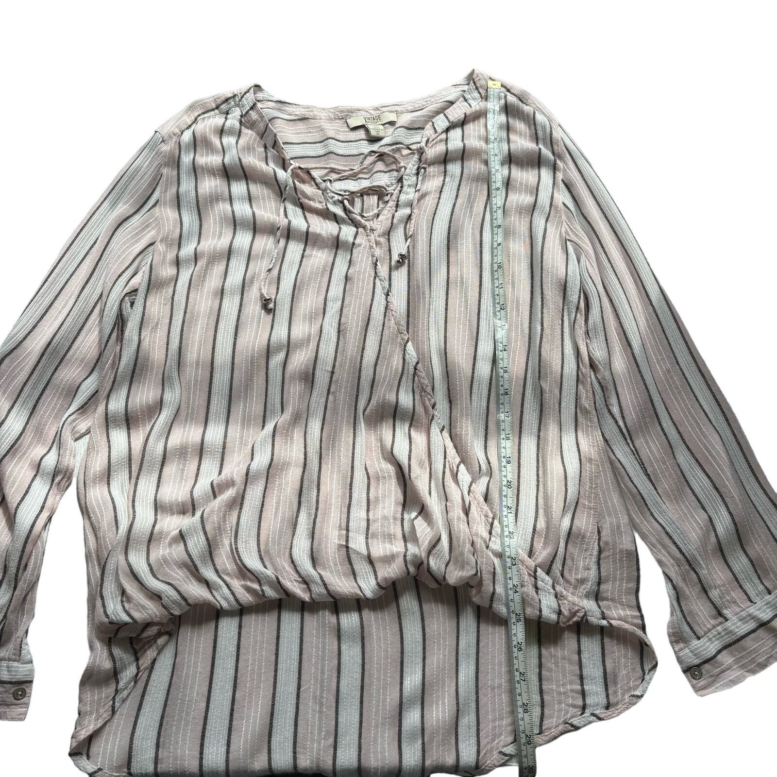 Other Vintage America Blues Pink & White Hi-Low Shirt Boho Size XL Size XL / US 12-14 / IT 48-50 - 4 Thumbnail