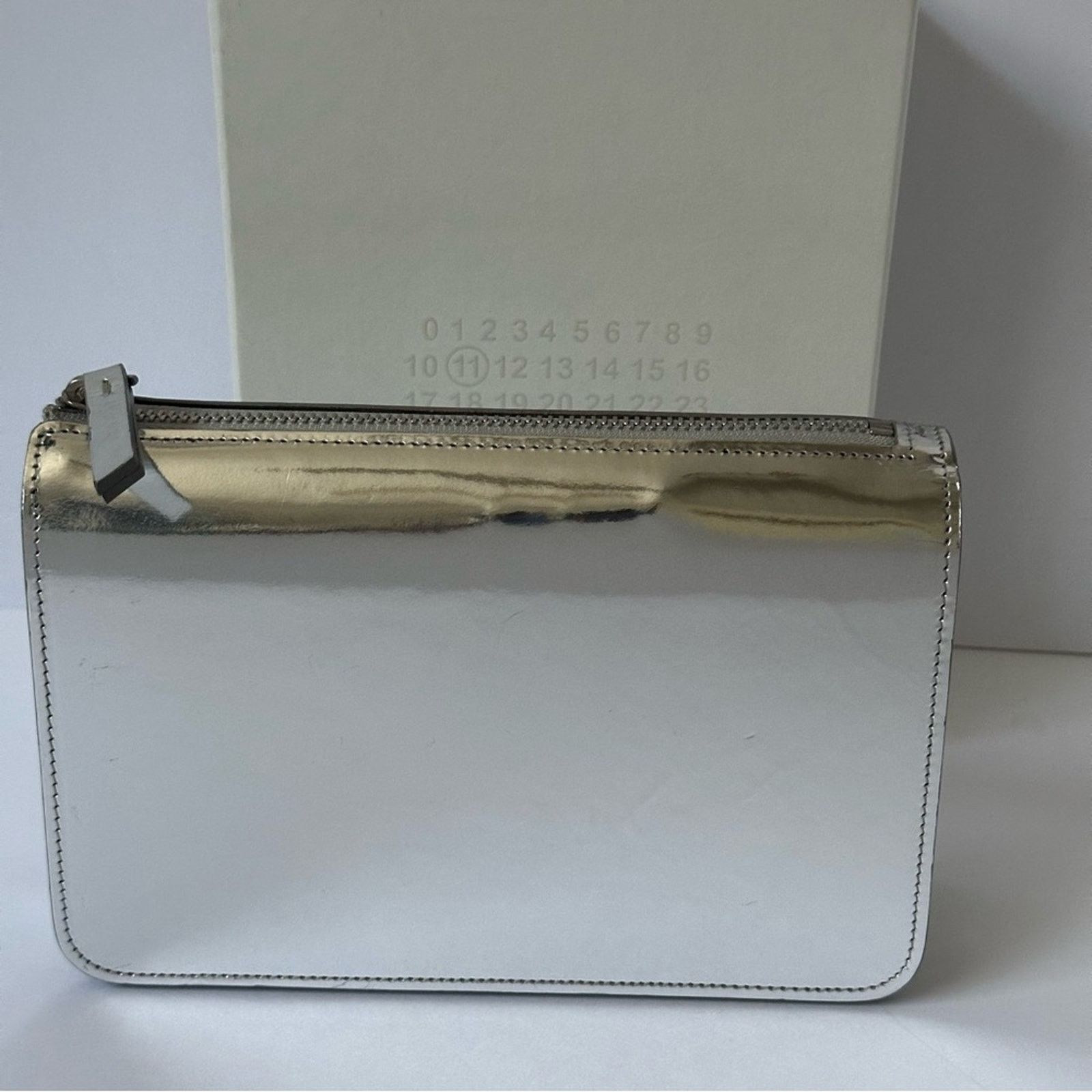 Maison Margiela MM11 SS17 Silver Reflective Mirror Leather Clutch w/ Strap Size ONE SIZE - 3 Thumbnail