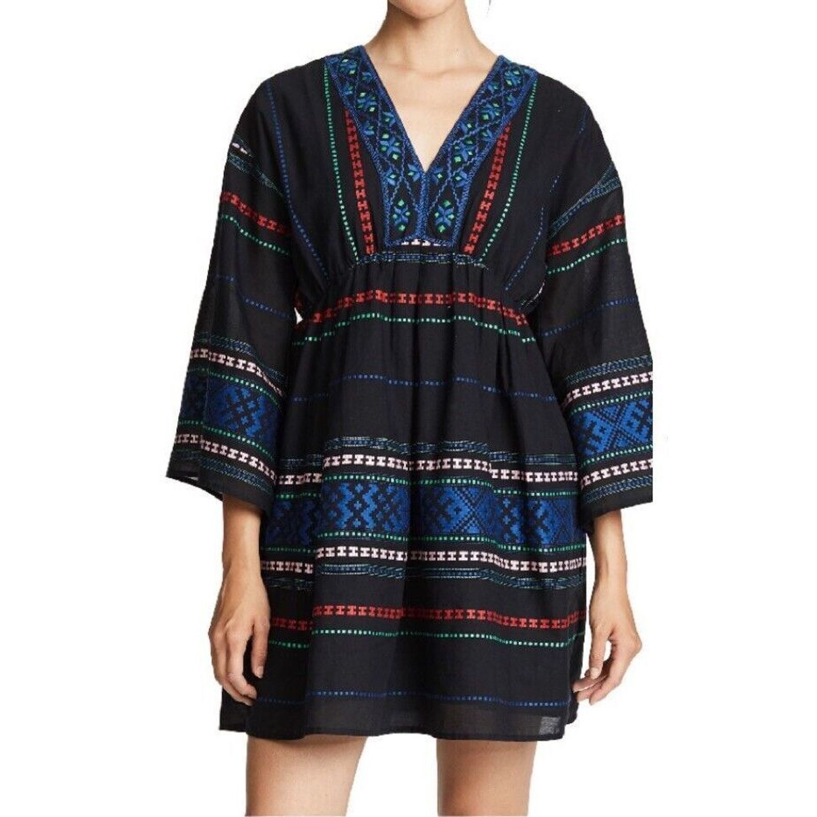 Joie B0 NWT JOIE Sada Black Cotton Embroidered Mini Dress M $268 Size M / US 6-8 / IT 42-44 - 1 Thumbnail