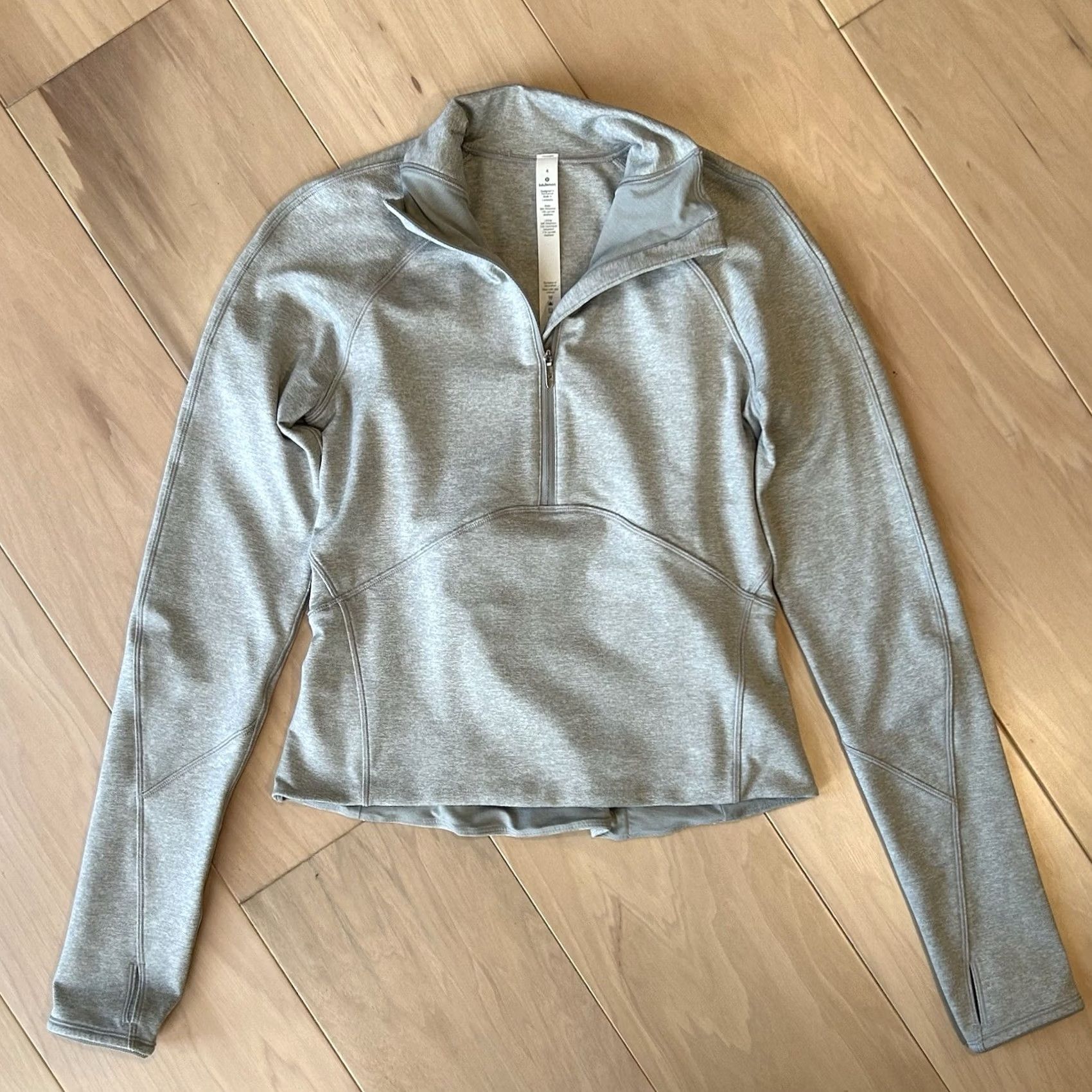 Lululemon Lululemon Always Alert 1/2 Zip Pullover Top Long Sleeve Women’s 4 Gray Solid 1/2 Zip Pullover Athletic Womens Size S / US 4 / IT 40 - 2 Thumbnail