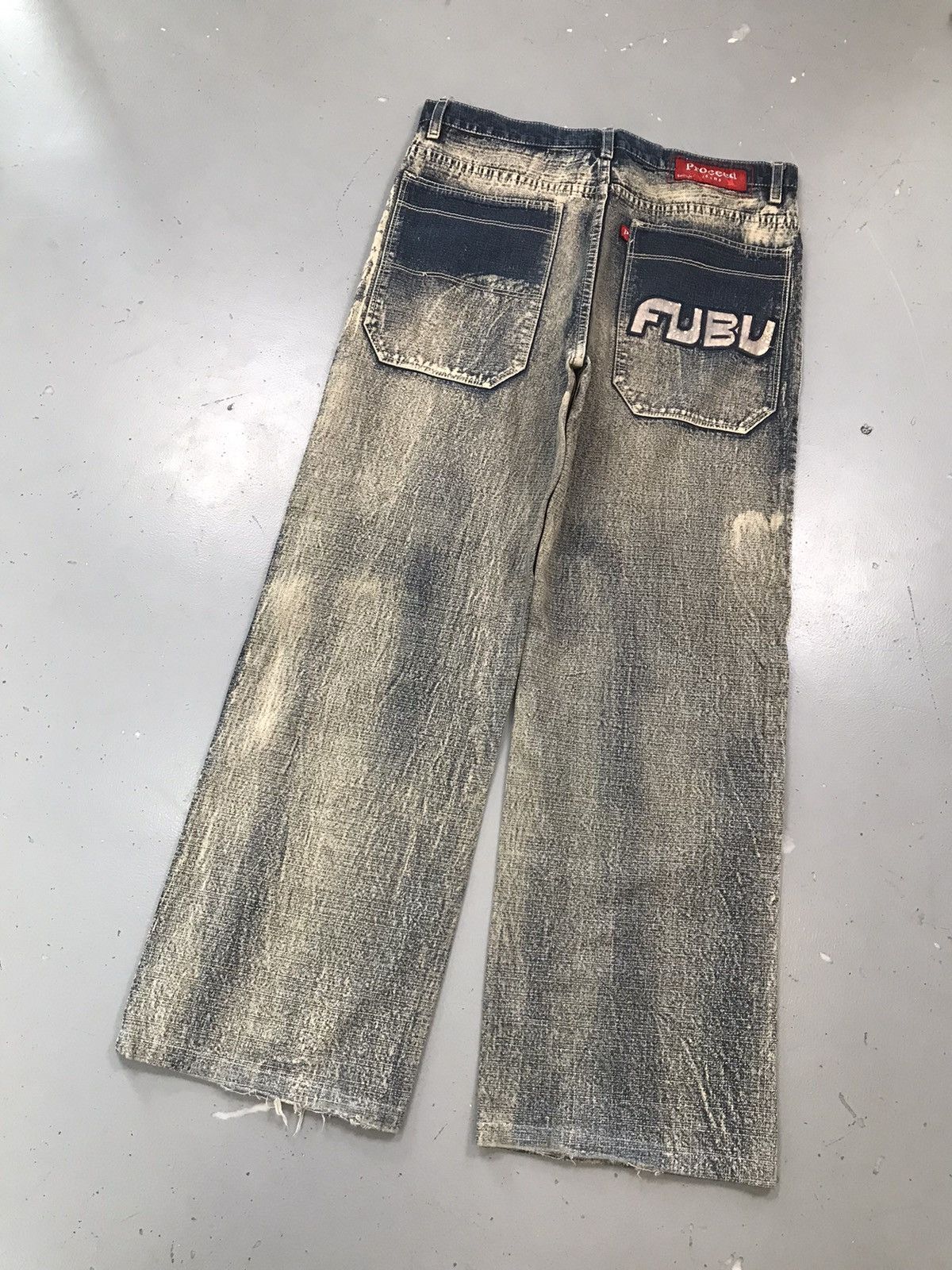 Fubu × Vintage Rare vintage fubu proceed bleached denim Size US 36 / EU 52 - 10 Thumbnail