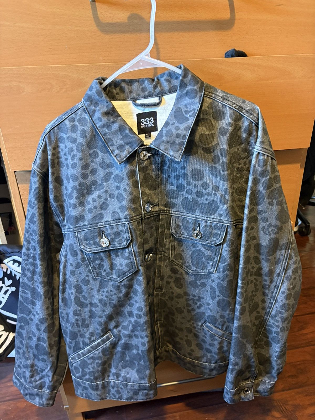 Half Evil HALF EVIL 333 CHETAH PRINT DENIM JACKET Size US XL / EU 56 / 4 - 2 Thumbnail