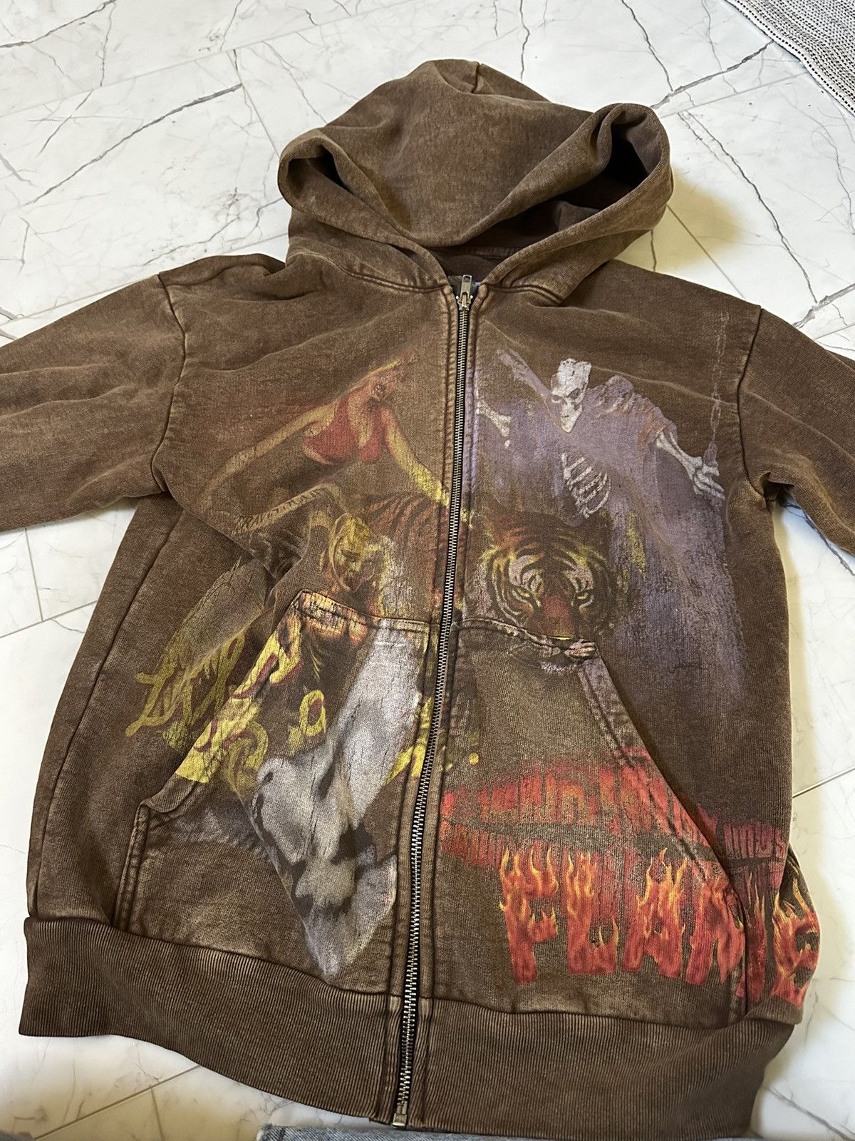 Image of Travis Scott Circus Maximus Tour Zip Up/hoodie/jacket in Brown, Men's (Size Small)