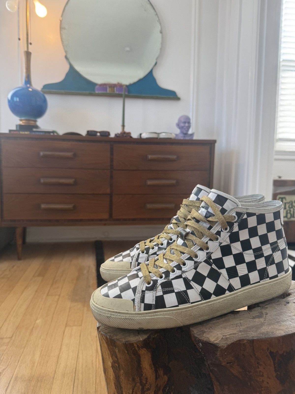 Saint Laurent Paris Saint Laurent SS16 Checkered High Tops Size US 9.5 / EU 42-43 - 1 Thumbnail